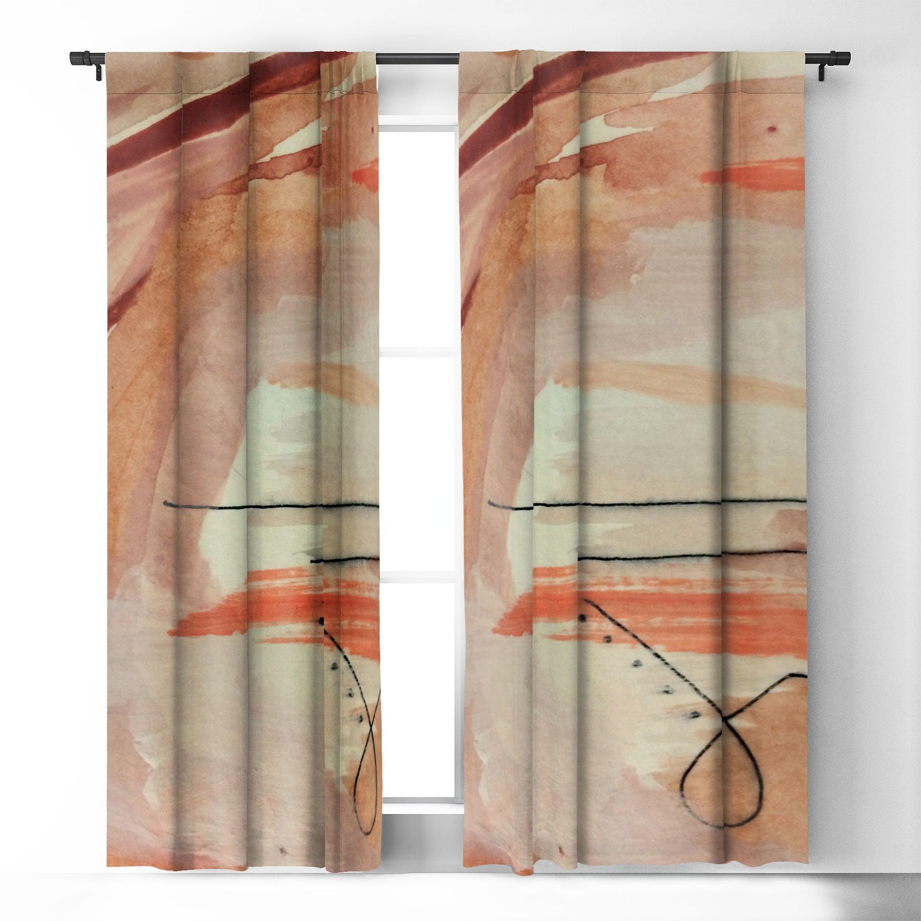 Alyssa Hamilton Art Aly 3 Minimal Pinks White Window Treatment - Decor Addict, LLC