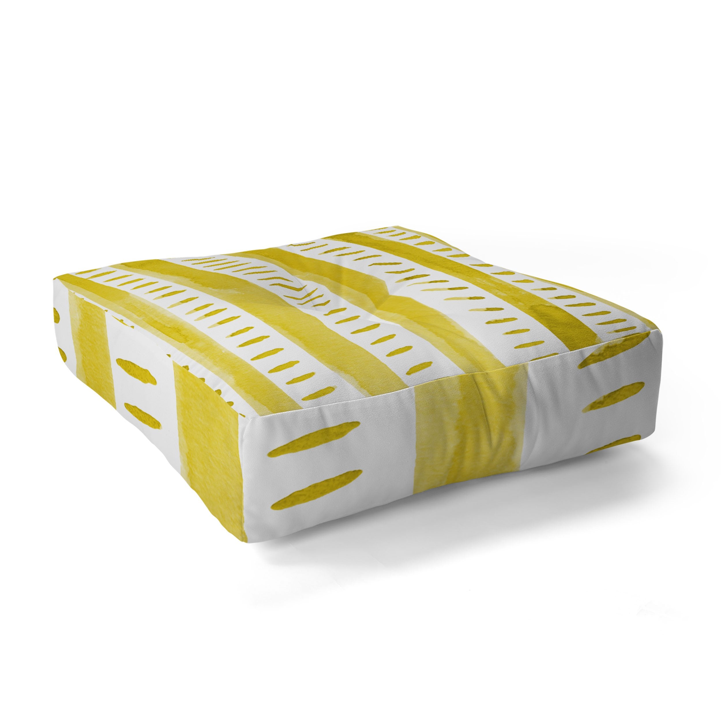 Angela Minca Watercolor Lines Yellow Floor Pillow Collection - Decor Addict, LLC