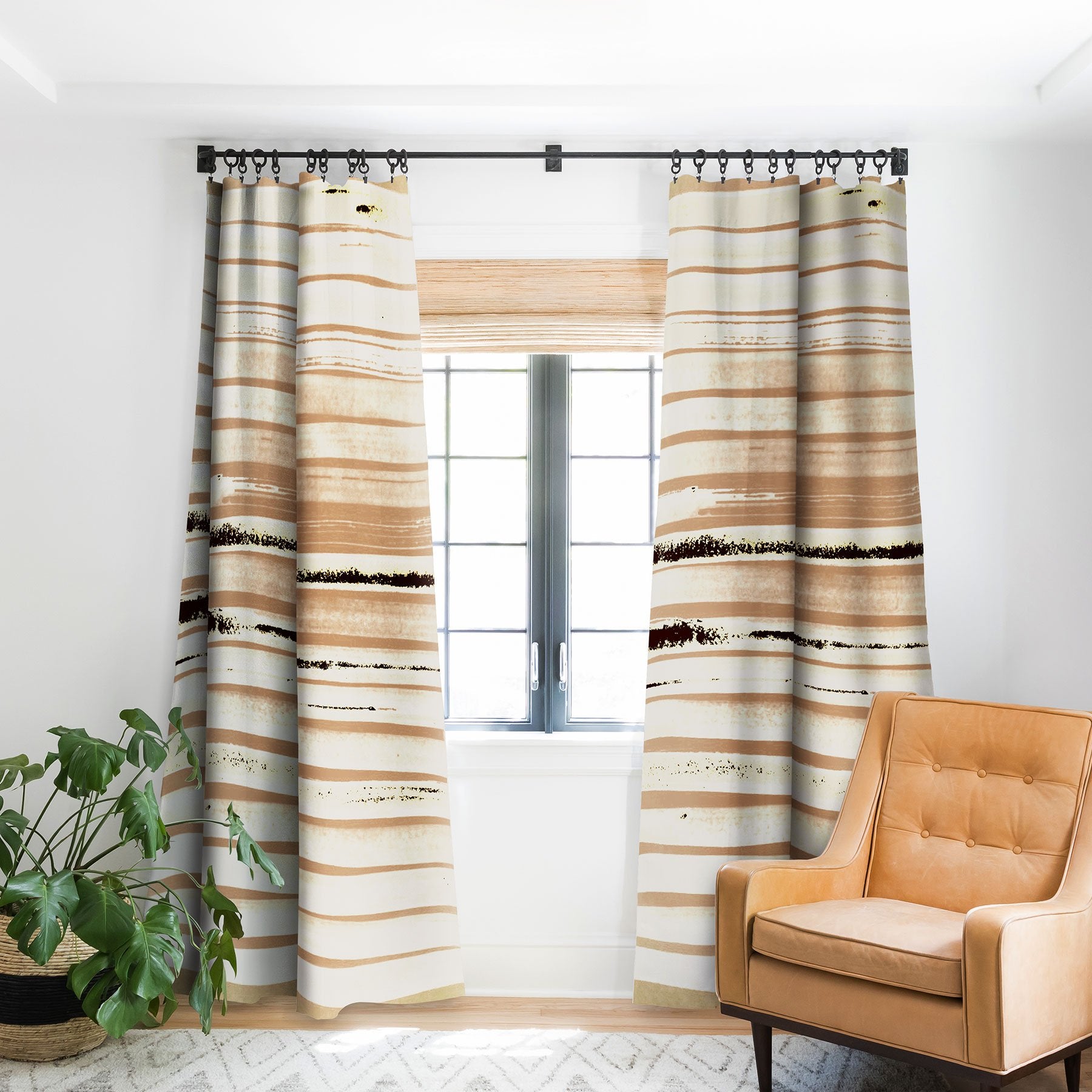 Anoellejay Brown Earth Lines Window Treatment - Decor Addict, LLC