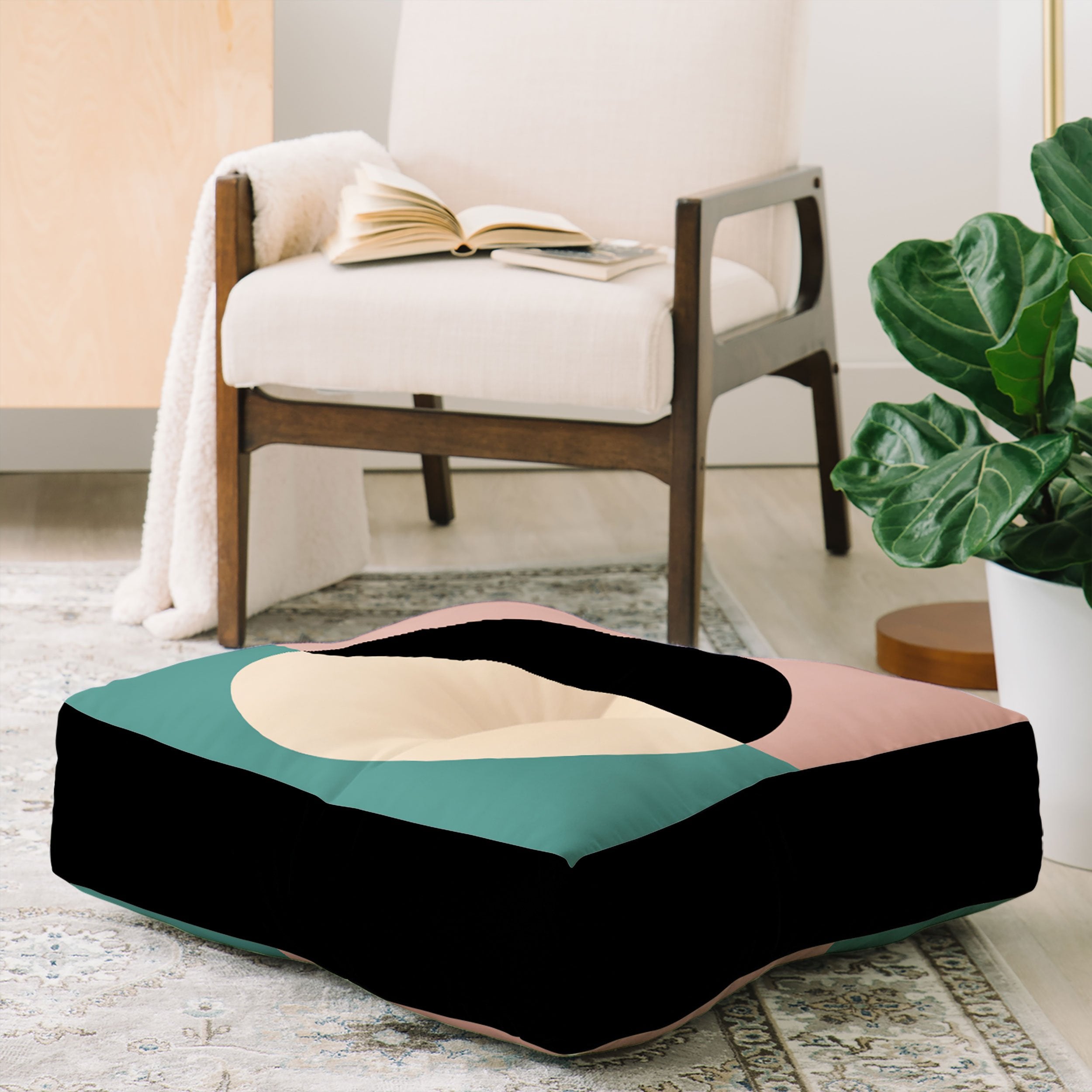 Colour Poems Color Block Abstract Xix Floor Pillow Collection - Decor Addict, LLC