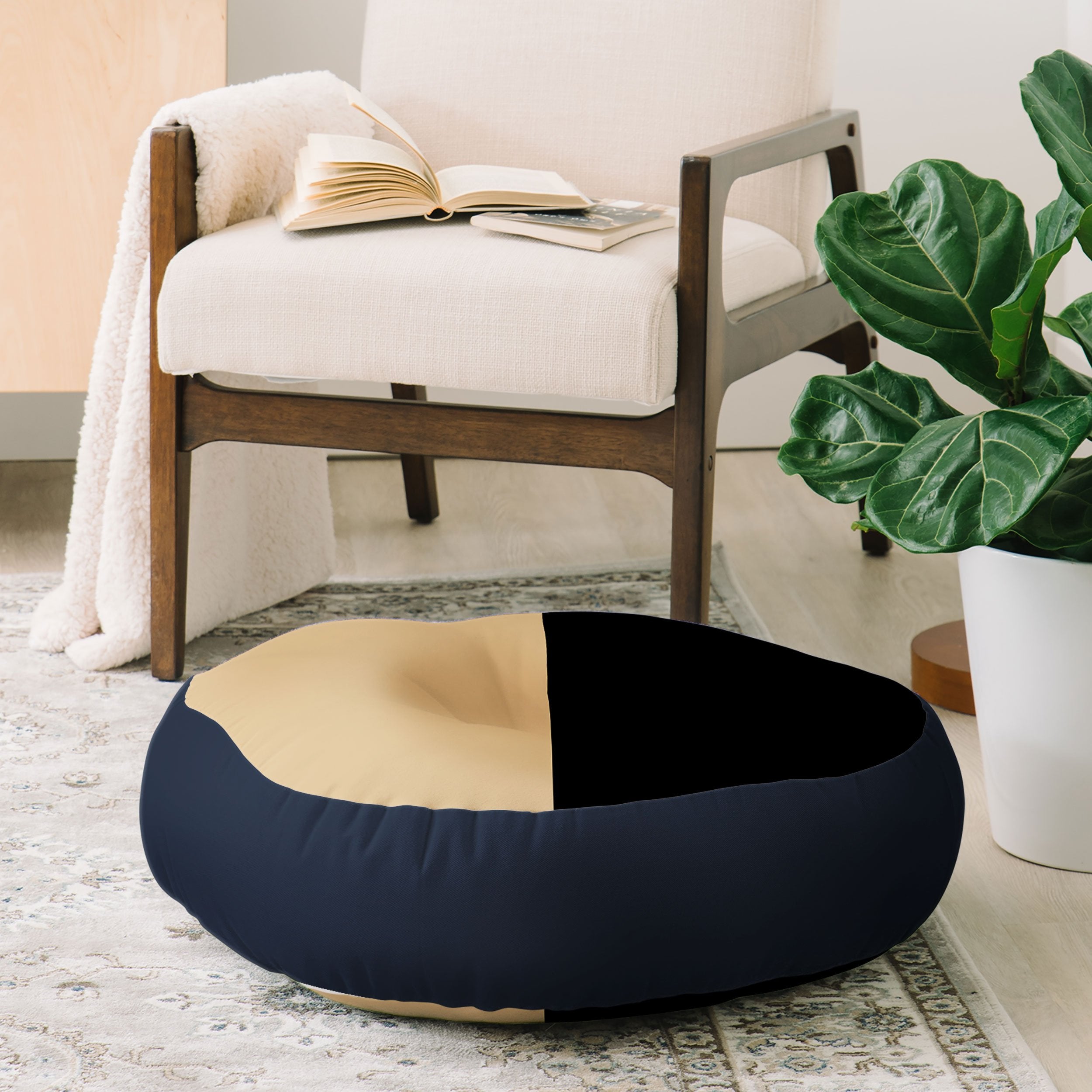 Colour Poems Color Block Abstract Xvii Floor Pillow Collection - Decor Addict, LLC