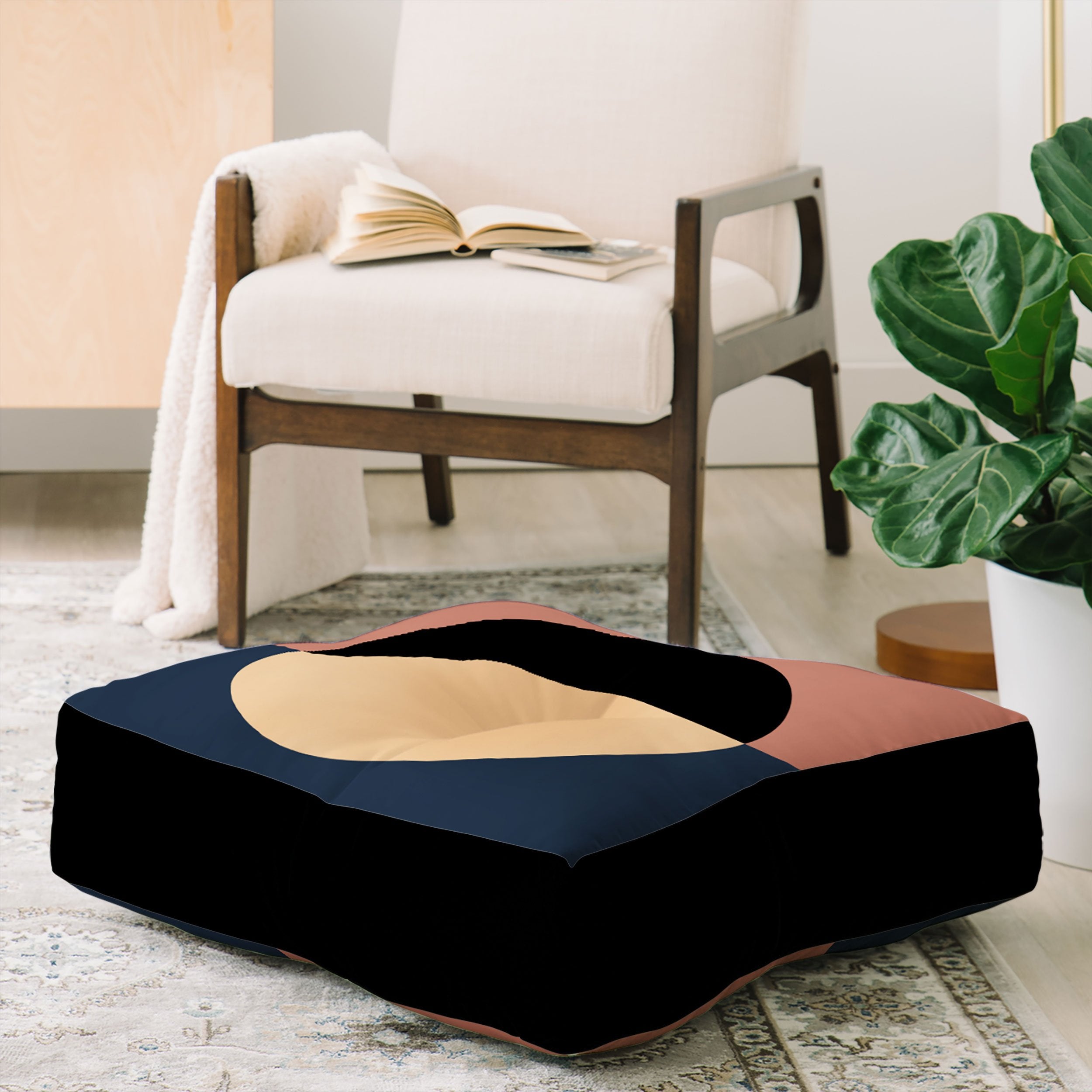Colour Poems Color Block Abstract Xvii Floor Pillow Collection - Decor Addict, LLC