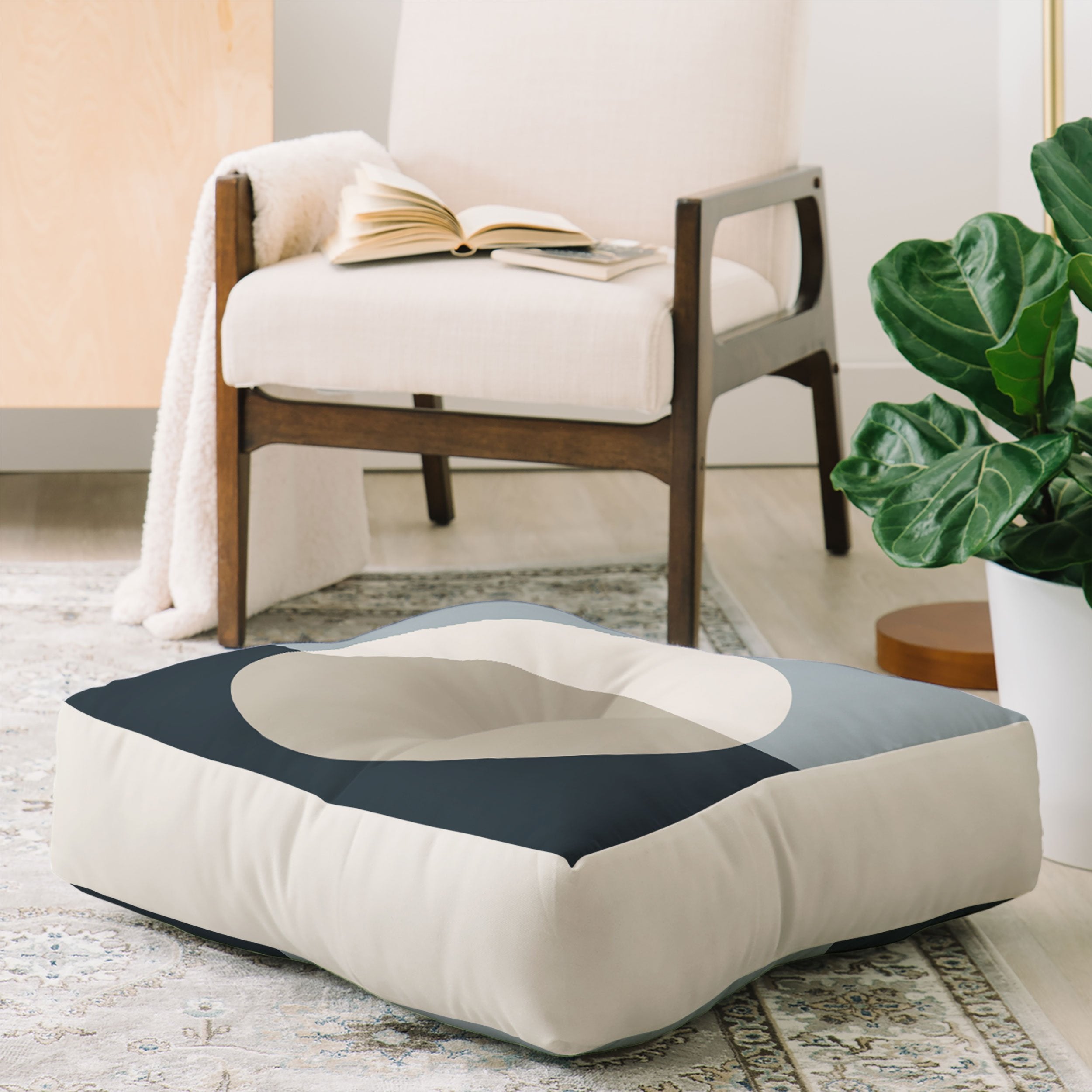 Colour Poems Color Block Abstract Xx Floor Pillow Collection - Decor Addict, LLC