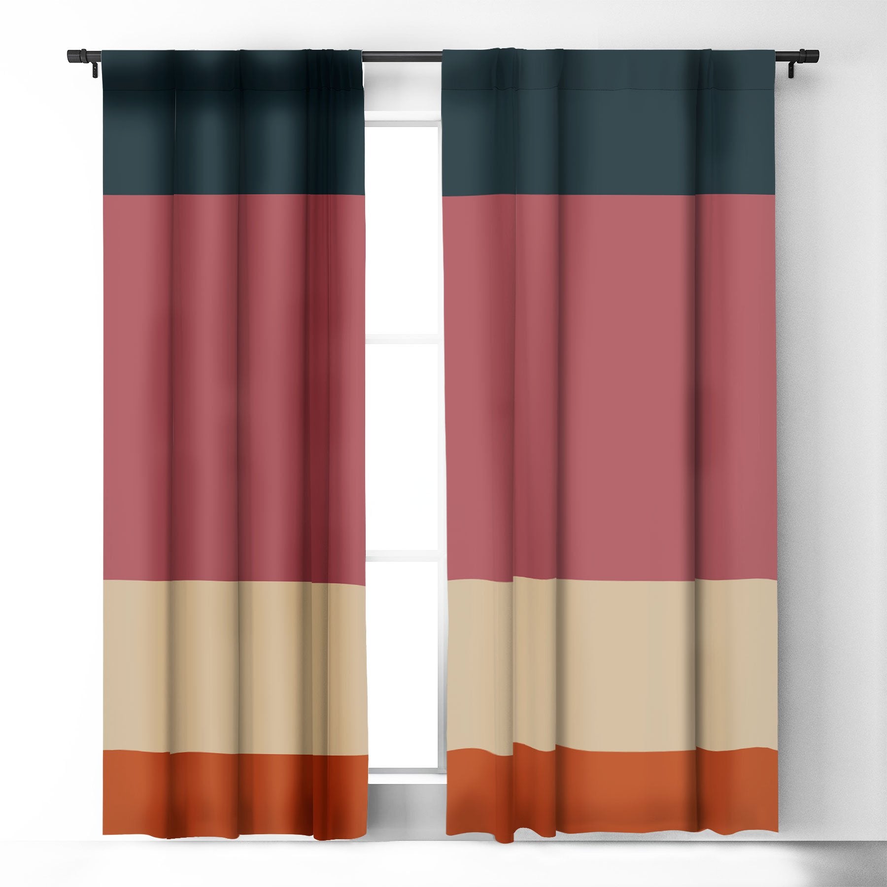 Colour Poems Contemporary Color Block Xii Window Treatment - Decor Addict, LLC