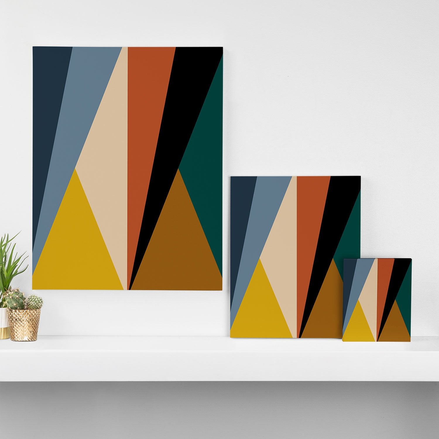 Colour Poems Geometric Triangles Bold Wall Art - Decor Addict, LLC