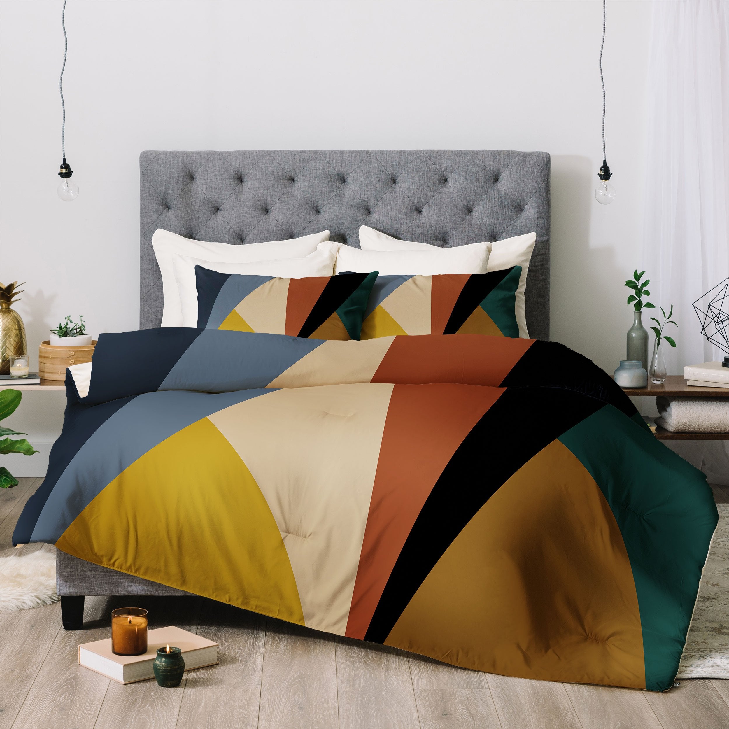 Colour Poems Geometric Triangles Bold Bedding Collection - Decor Addict, LLC