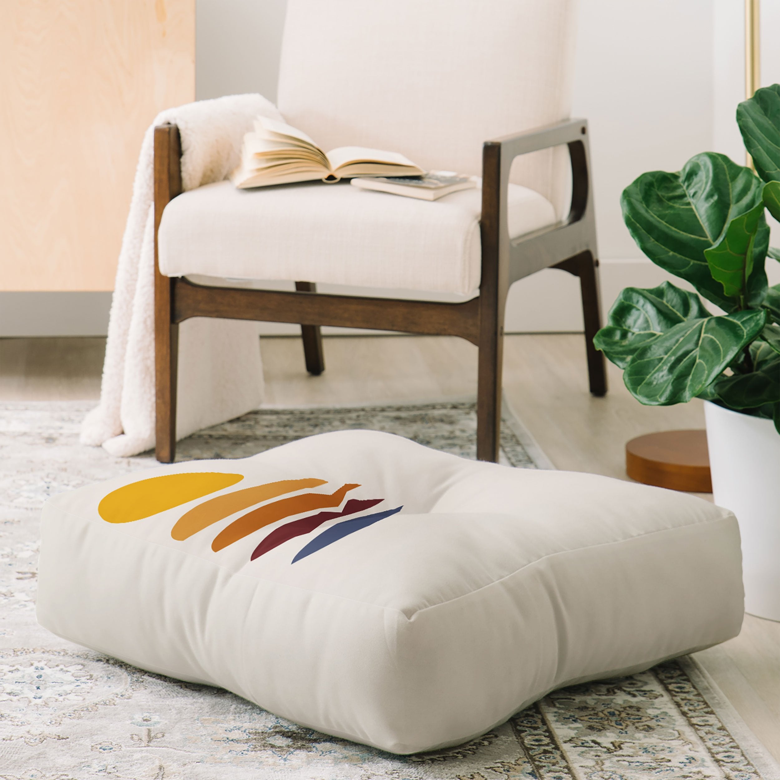 Colour Poems Minimal Sunrise Sunset I Floor Pillow Collection - Decor Addict, LLC