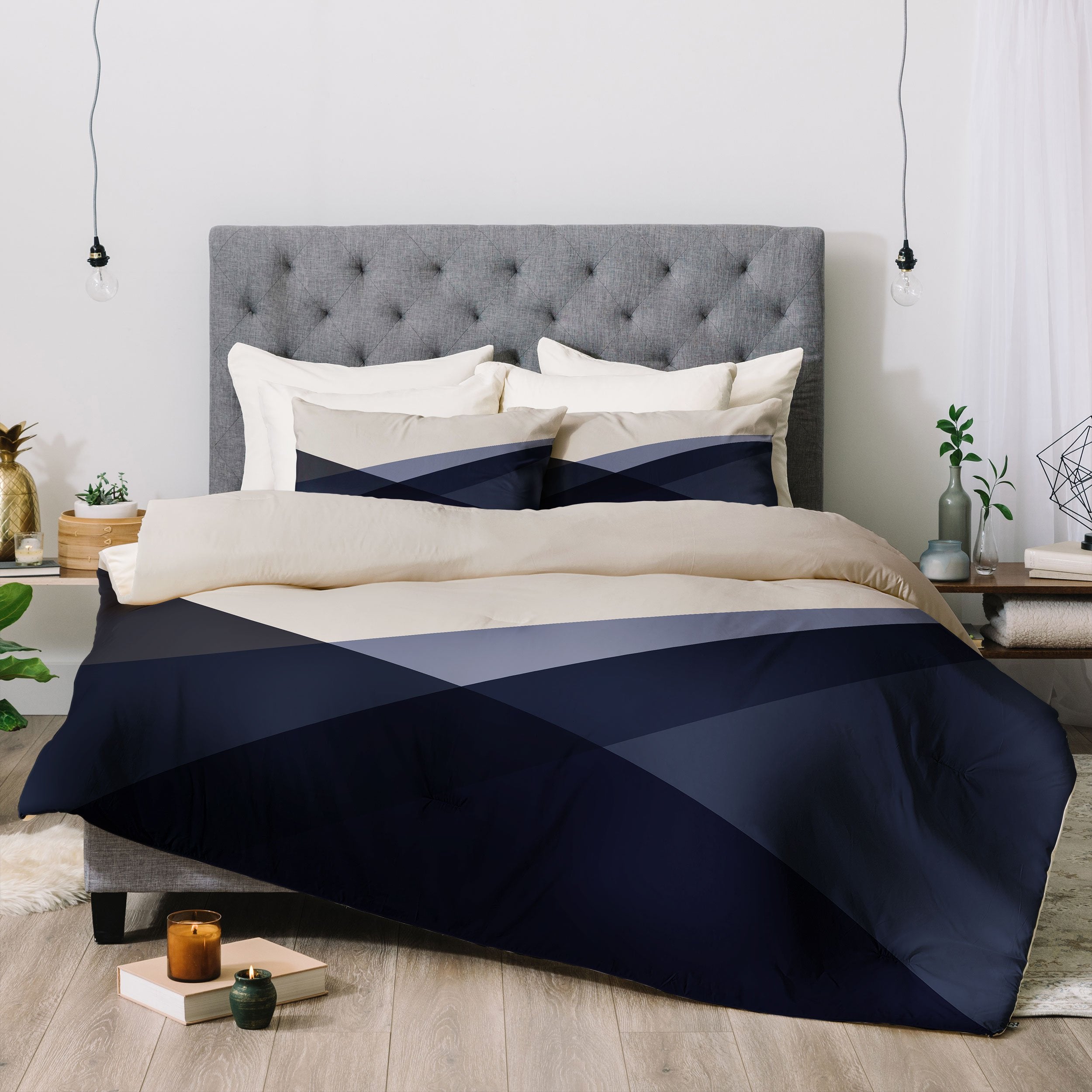 Colour Poems Minimal Waves Blue Bedding Collection - Decor Addict, LLC