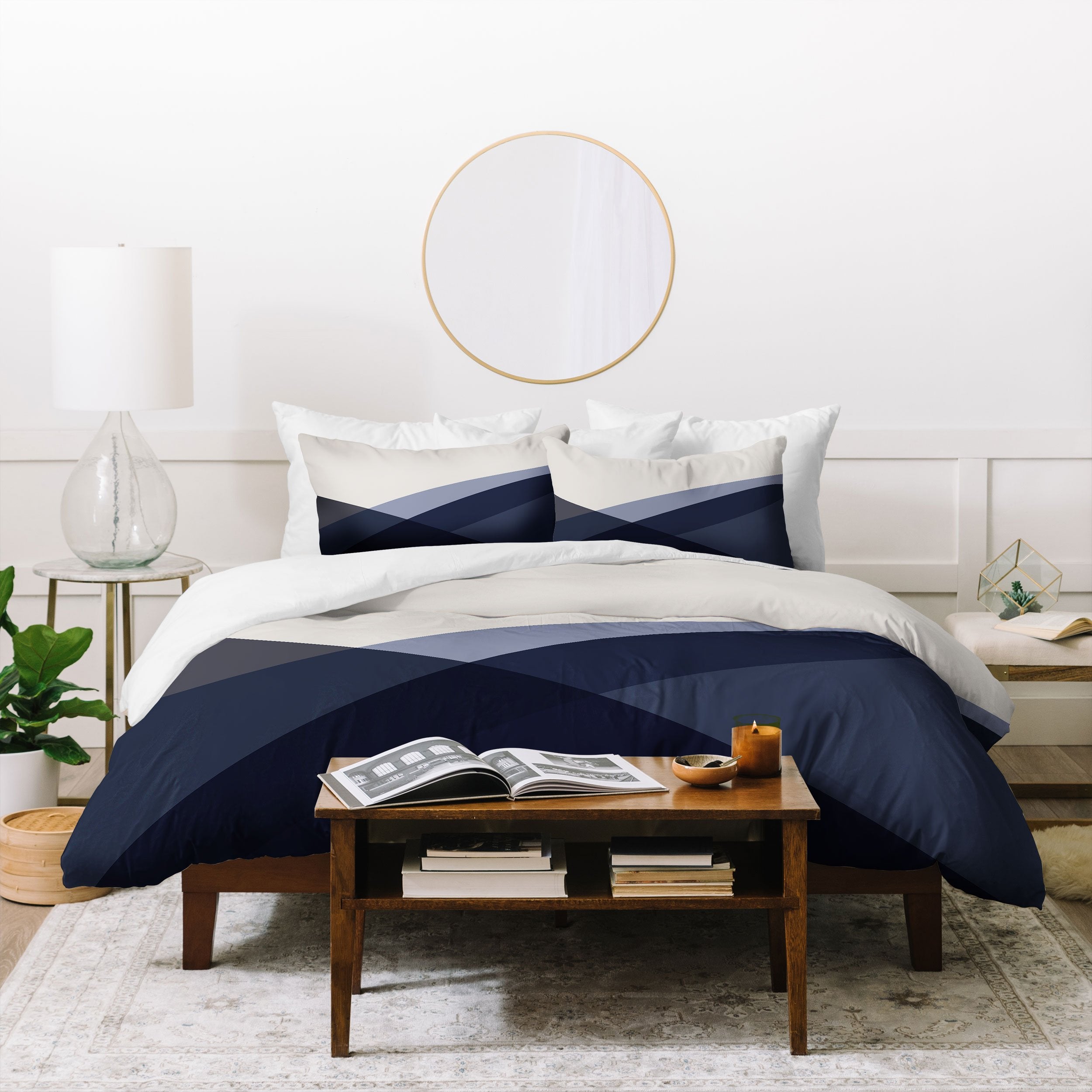 Colour Poems Minimal Waves Blue Bedding Collection - Decor Addict, LLC
