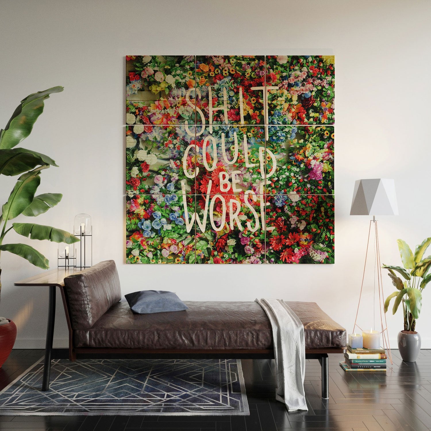 Craft Boner Shit Could Be Worse Floral Typography Wall Art - Decor Addict, LLC