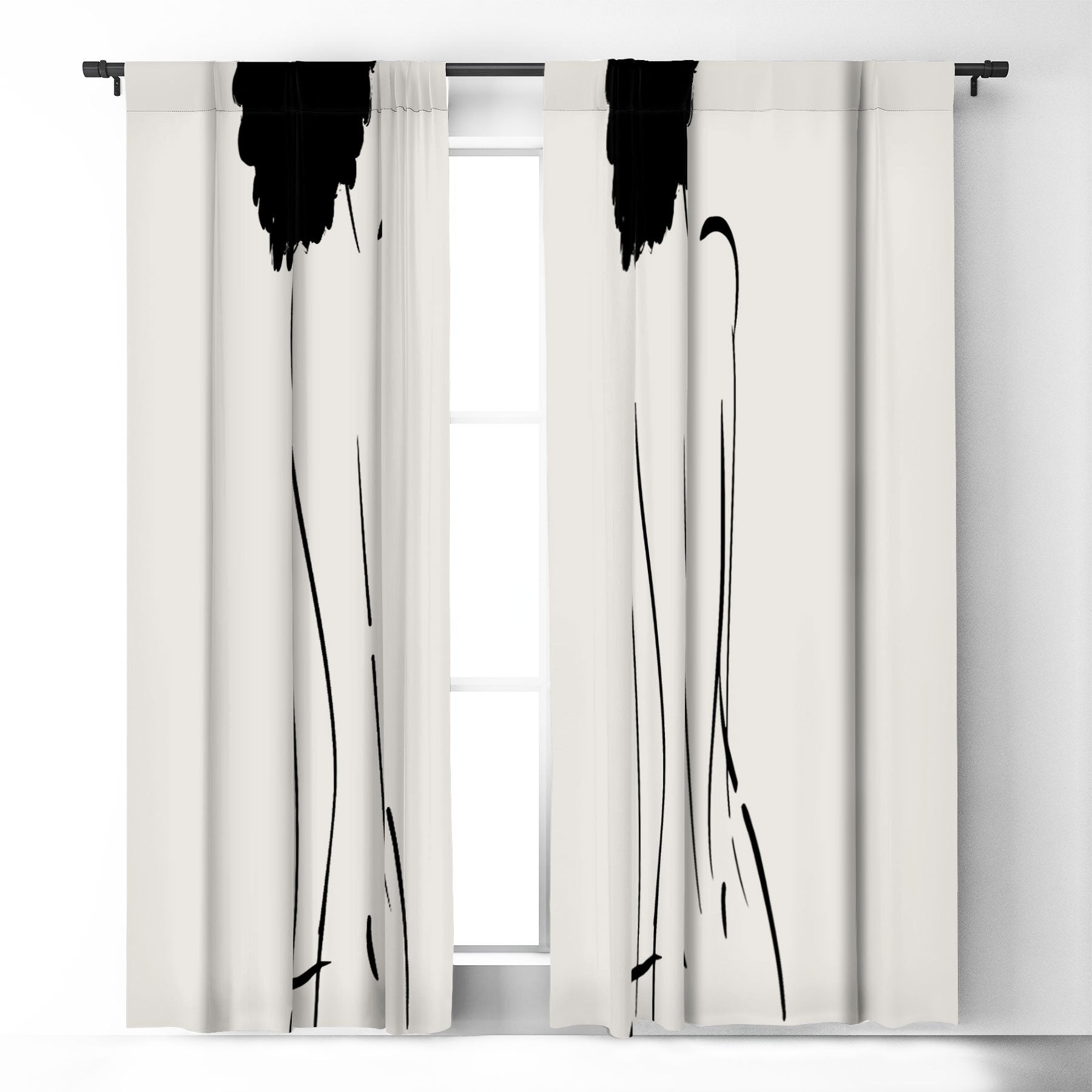 Domonique Brown Nude In Black No 2 Window Treatment - Decor Addict, LLC