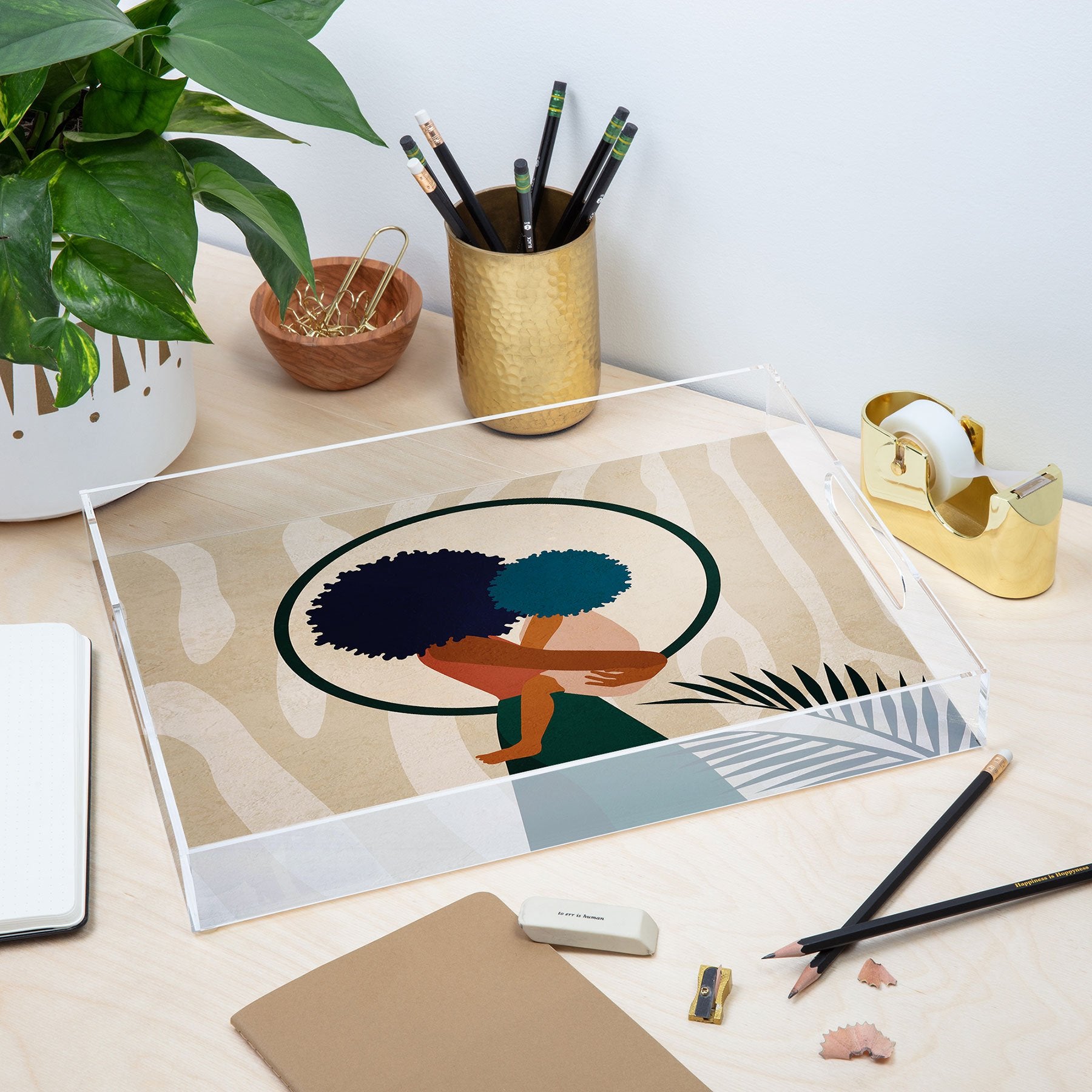 Domonique Brown Stay Home No 3 Acrylic Storage - Decor Addict, LLC