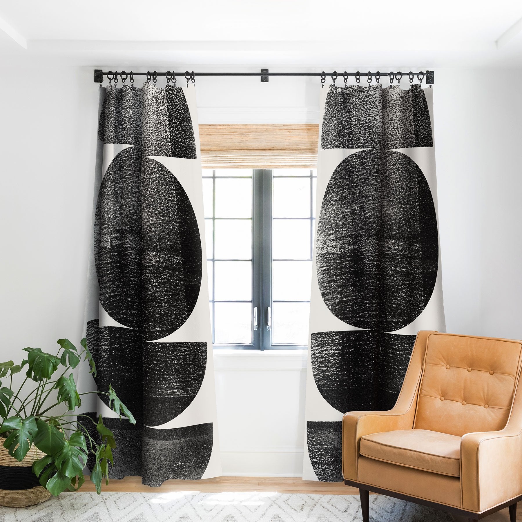 Galleryj9 Black And White Mid Century Modern Circles Window Treatment - Decor Addict, LLC