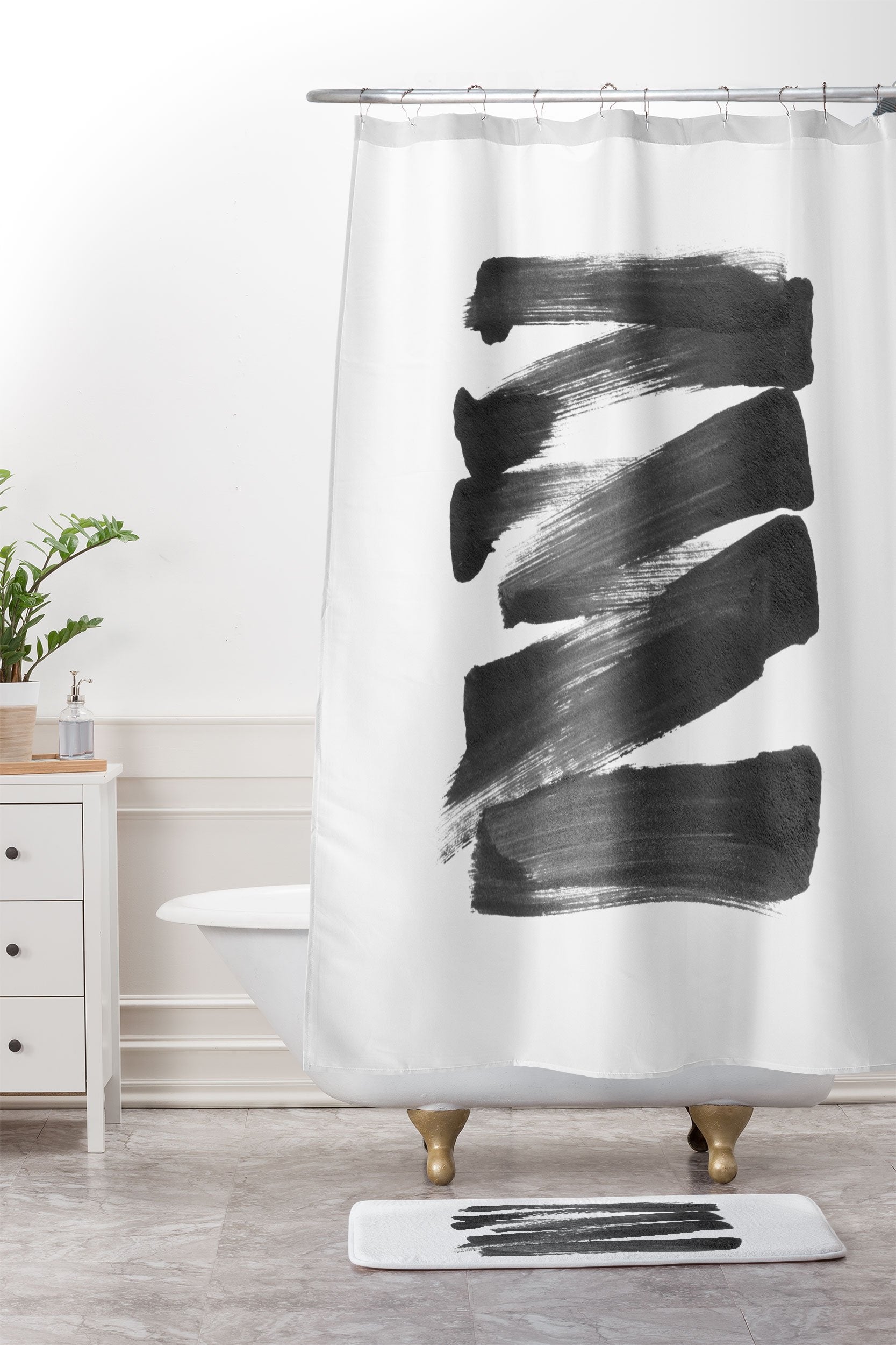 Galleryj9 Black Brushstrokes Abstract Ink Painting Bath Collection - Decor Addict, LLC