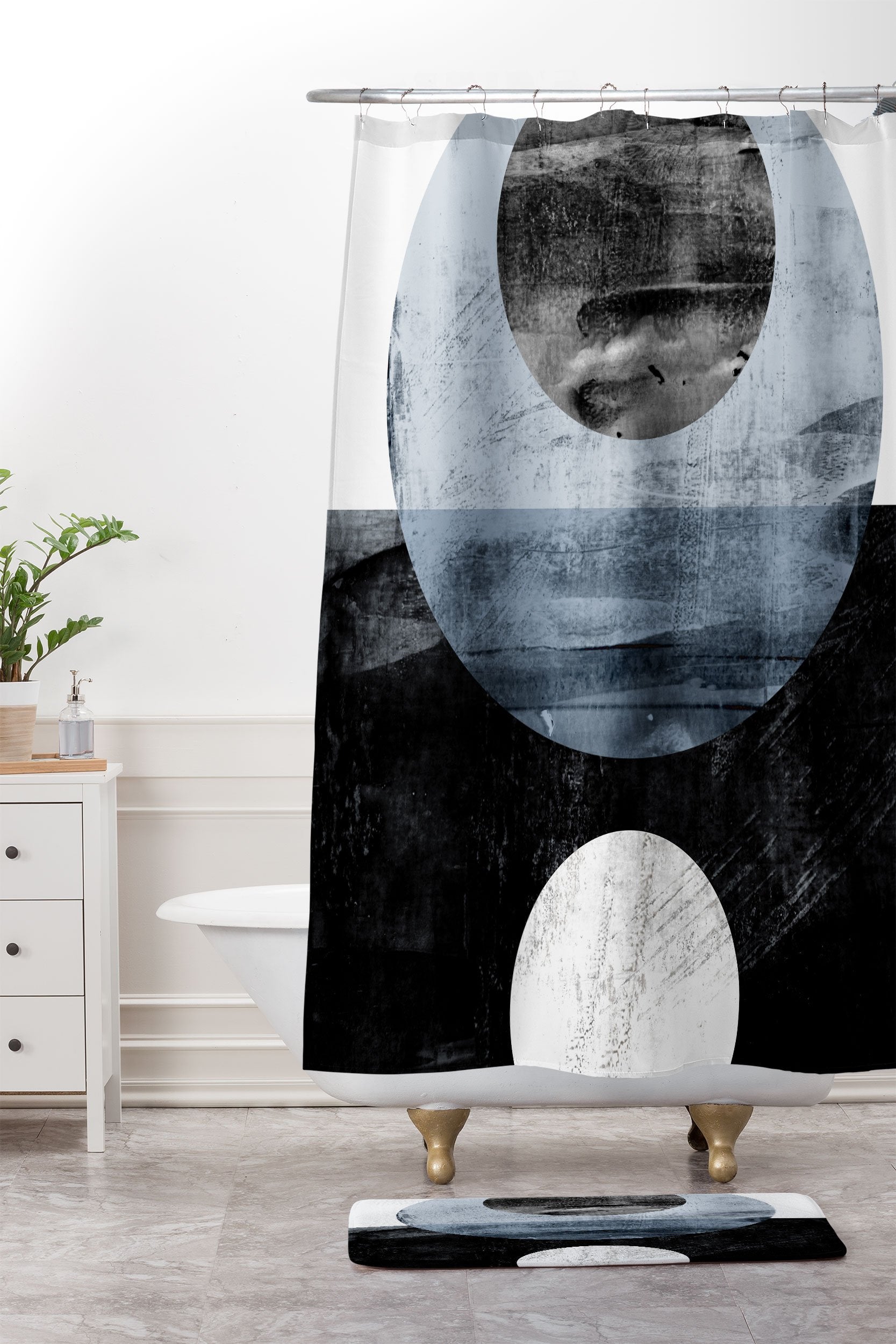 Galleryj9 Circles Black And White Geometric Mid Century Bath Collection - Decor Addict, LLC