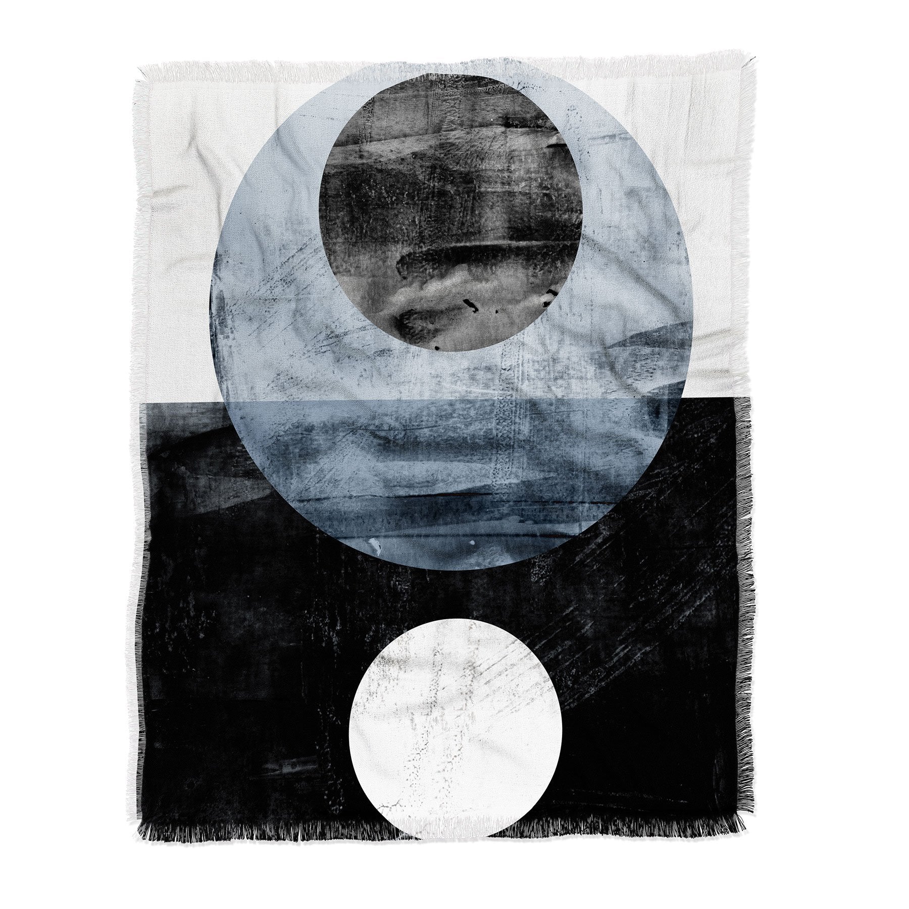 Galleryj9 Circles Black And White Geometric Mid Century Modern Abstract Throw Blanket - Decor Addict, LLC
