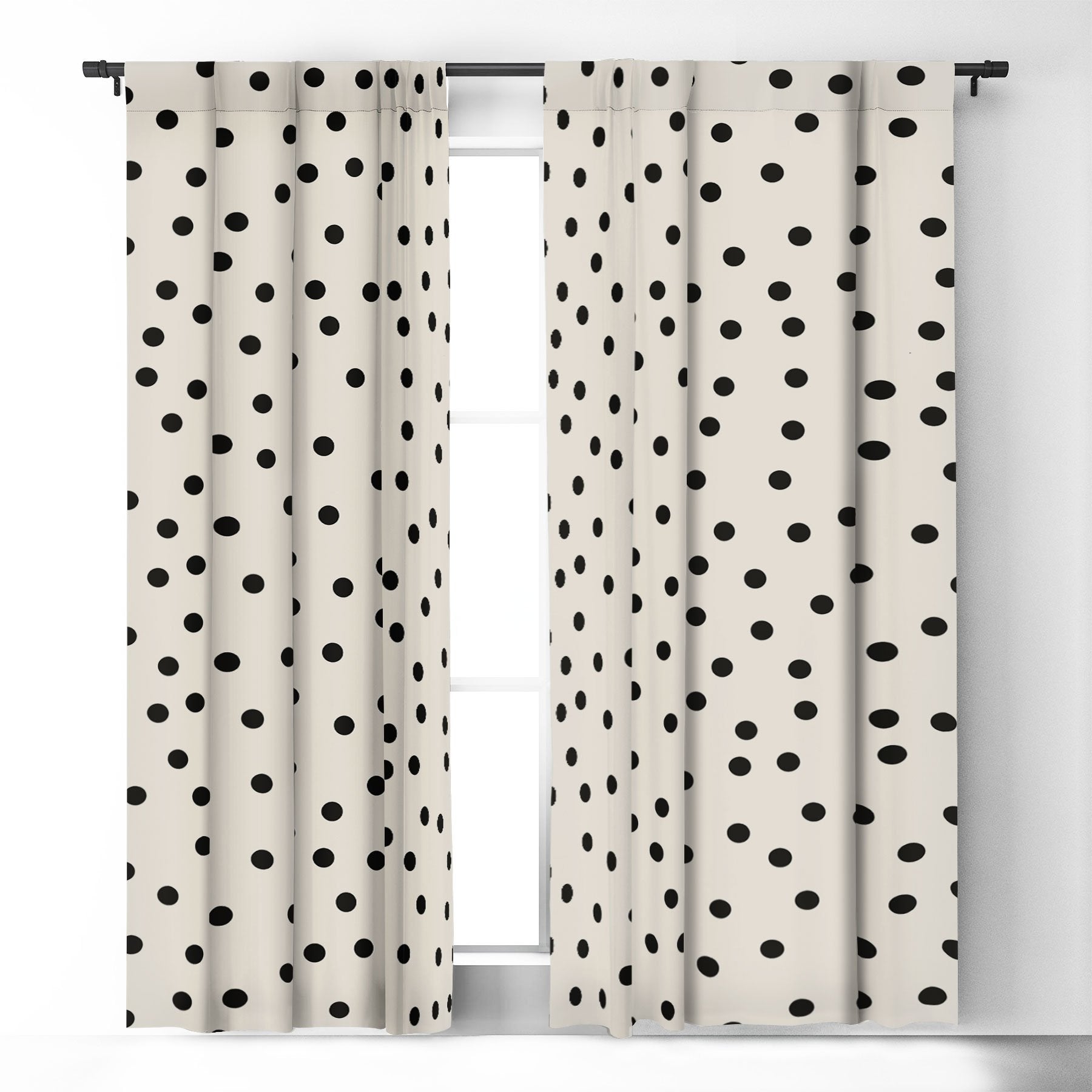 Garima Dhawan Vintage Dots Black Window Treatment - Decor Addict, LLC