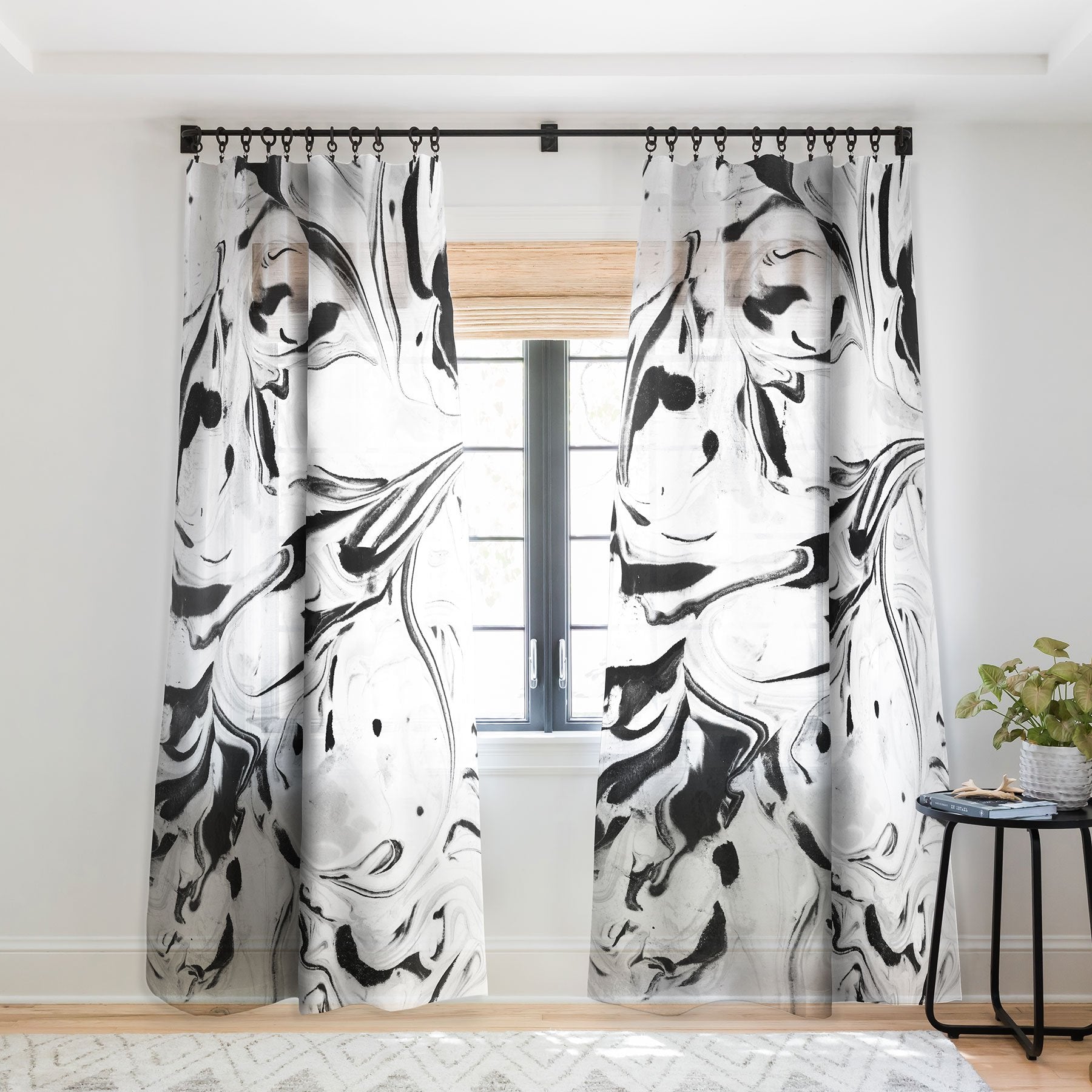 Jacqueline Maldonado Black And White Marble Window Treatment - Decor Addict, LLC