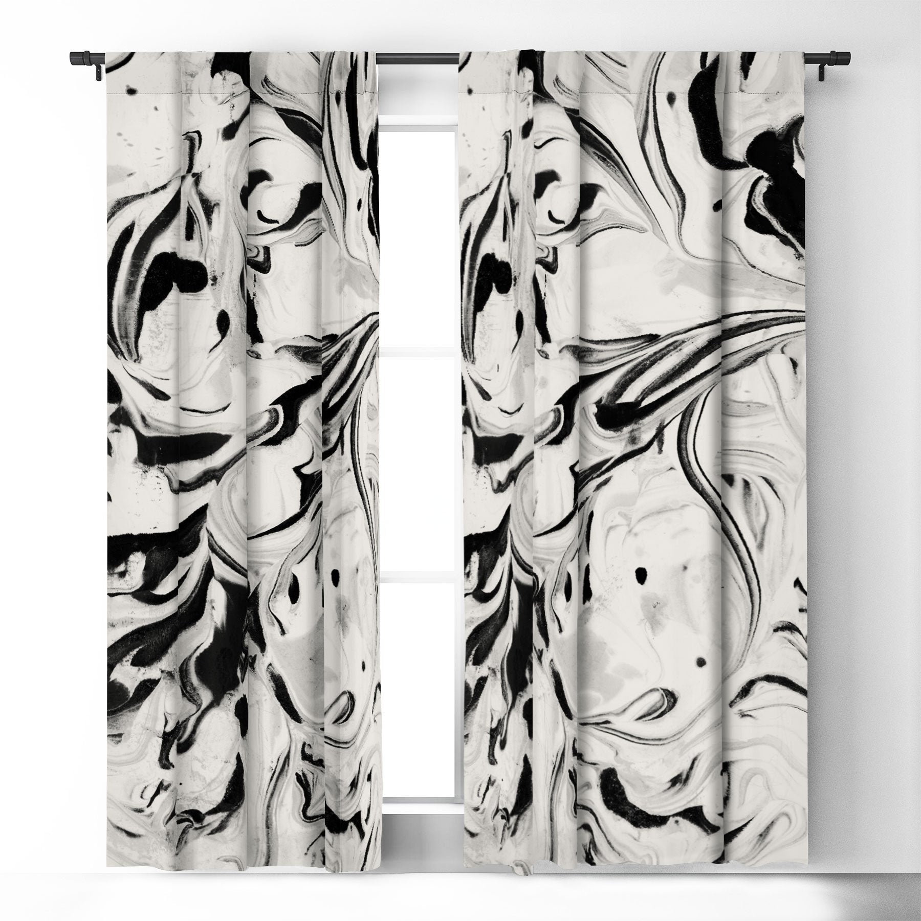 Jacqueline Maldonado Black And White Marble Window Treatment - Decor Addict, LLC