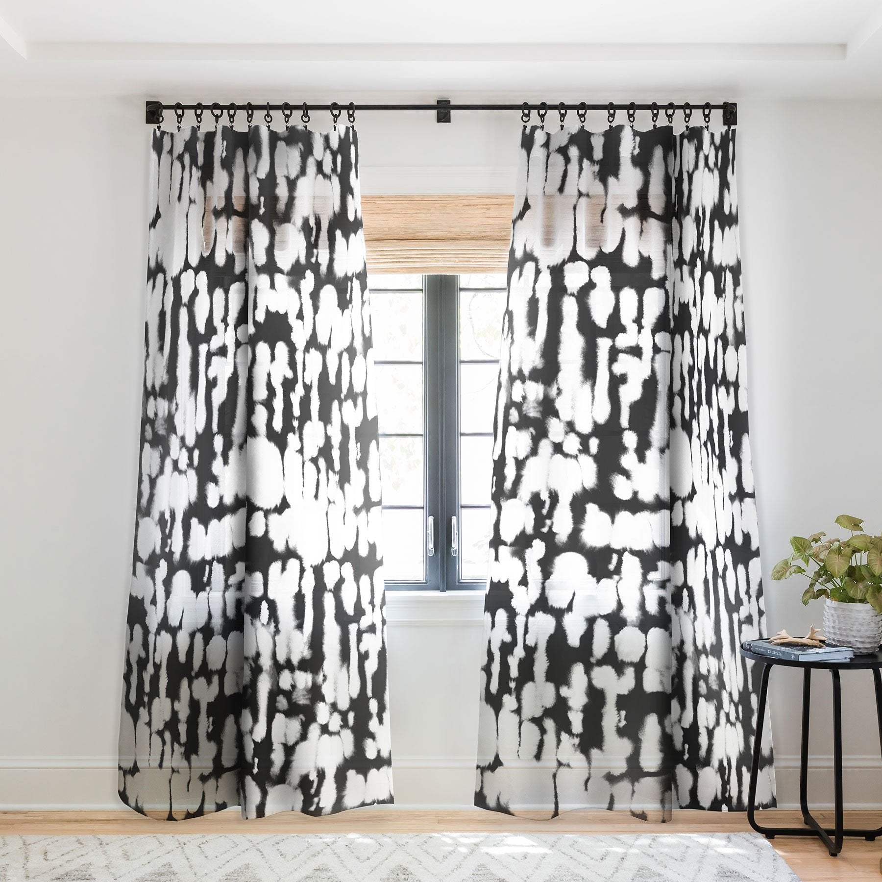 Jacqueline Maldonado Inky Inverse Dark Gray And White Window Treatment - Decor Addict, LLC