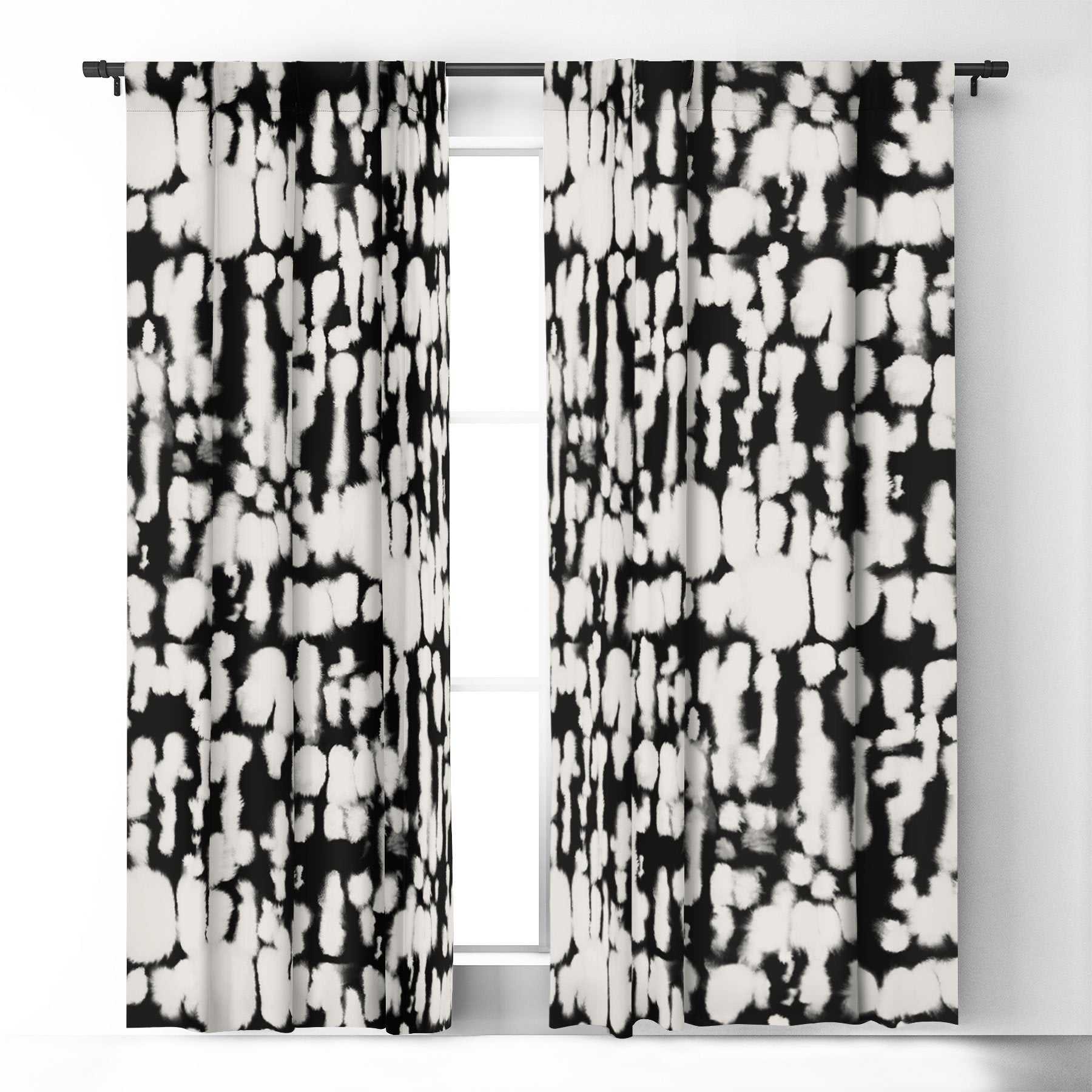 Jacqueline Maldonado Inky Inverse Dark Gray And White Window Treatment - Decor Addict, LLC