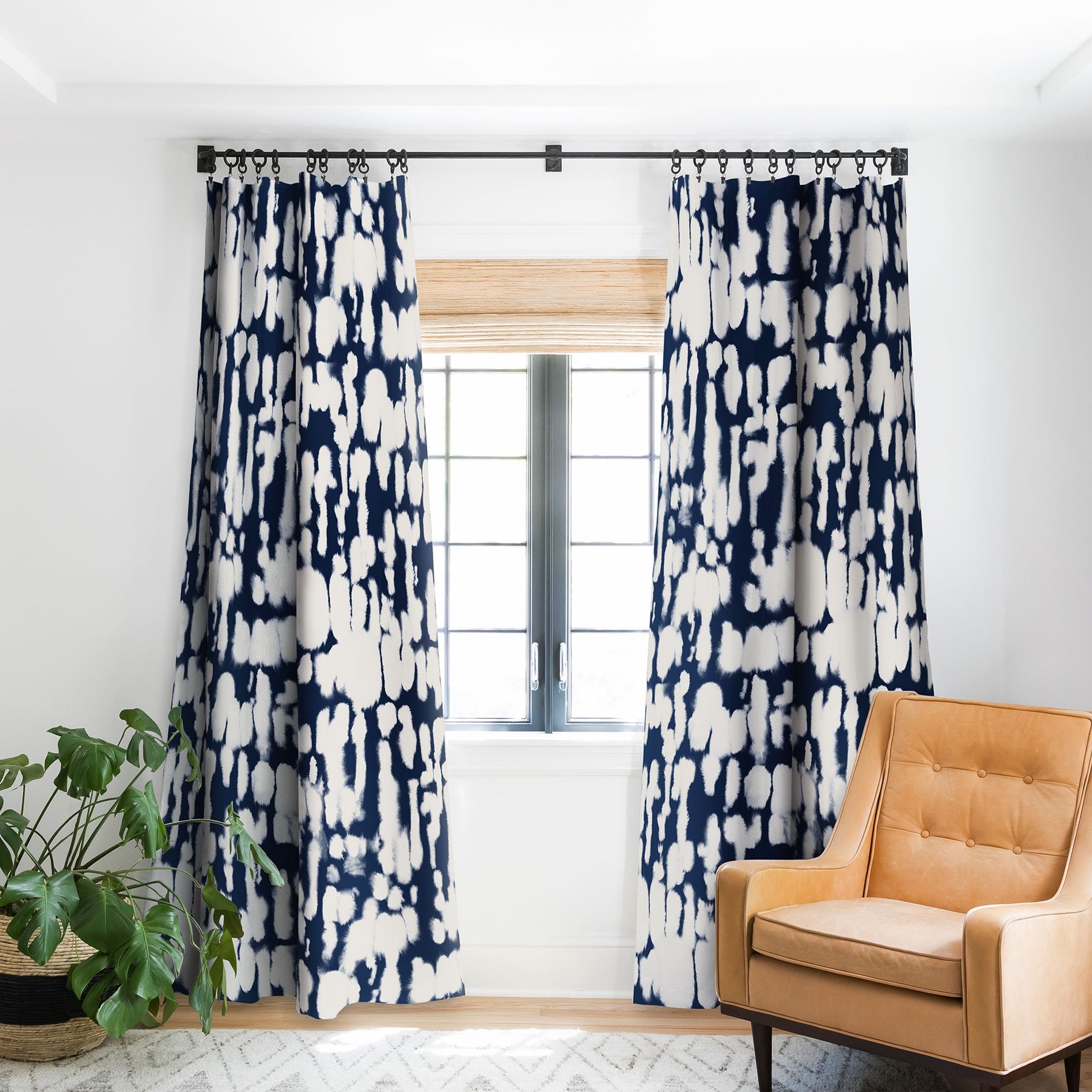 Jacqueline Maldonado Inky Inverse Dark Blue Window Treatment - Decor Addict, LLC