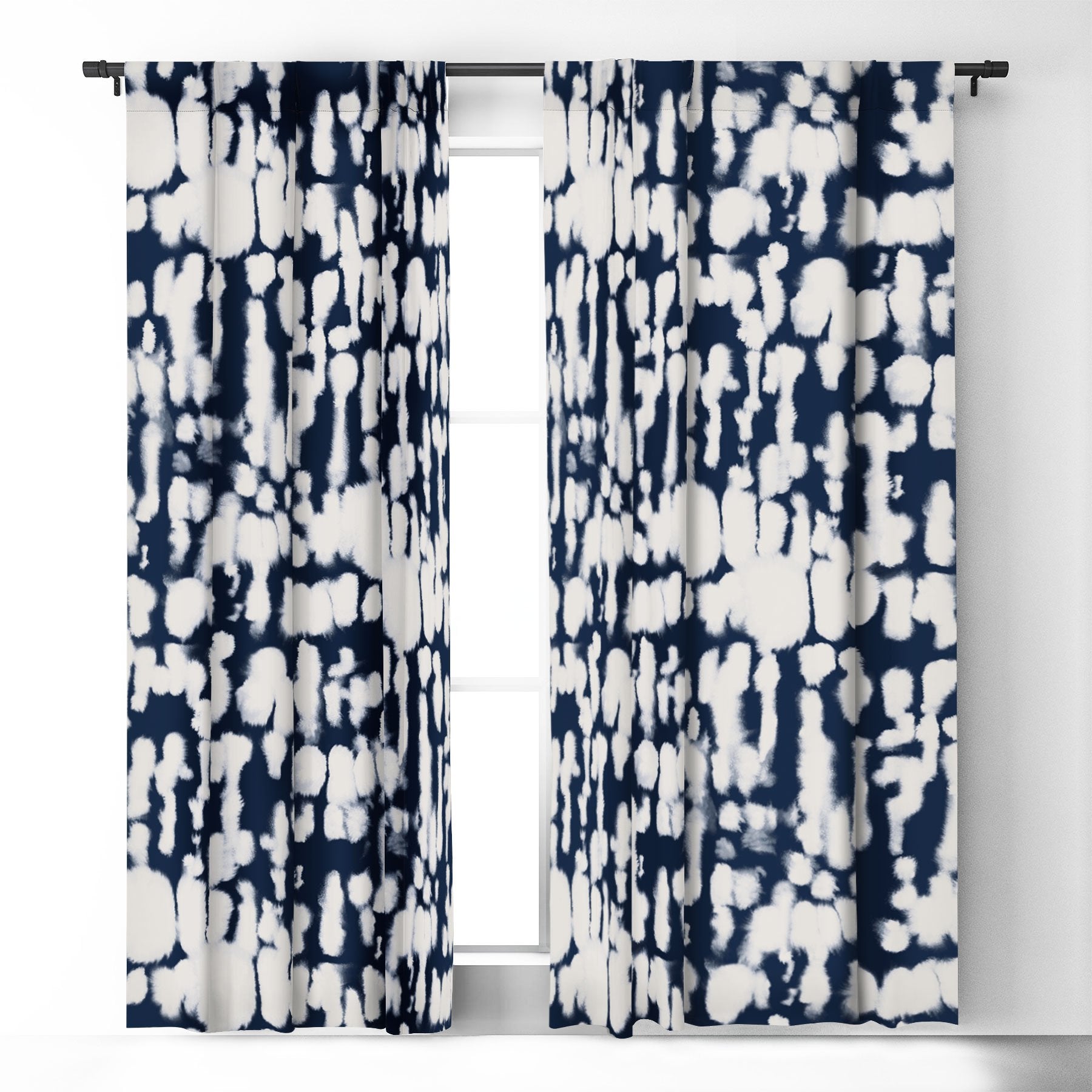 Jacqueline Maldonado Inky Inverse Dark Blue Window Treatment - Decor Addict, LLC