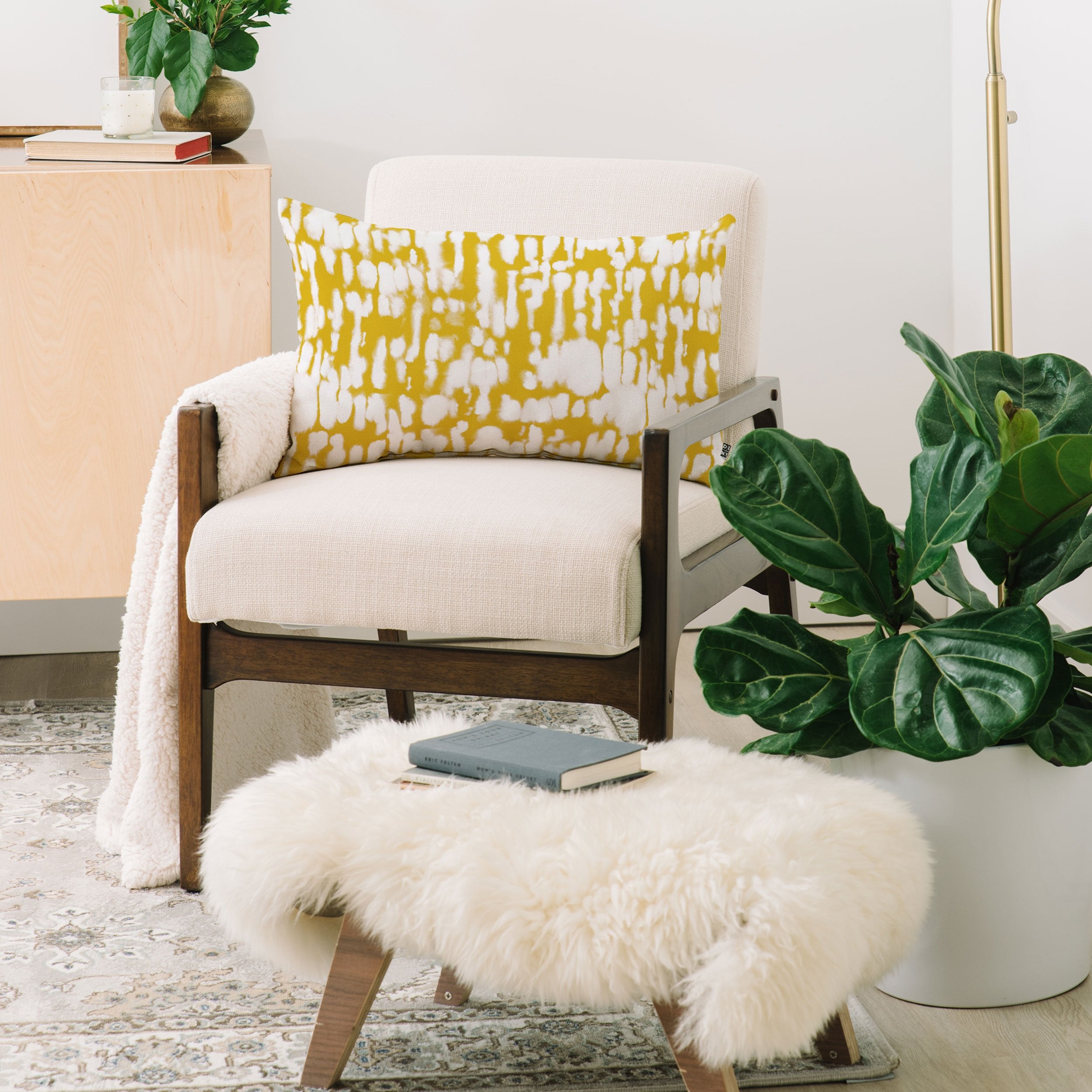 Jacqueline Maldonado Inky Inverse Yellow Throw Pillow - Decor Addict, LLC