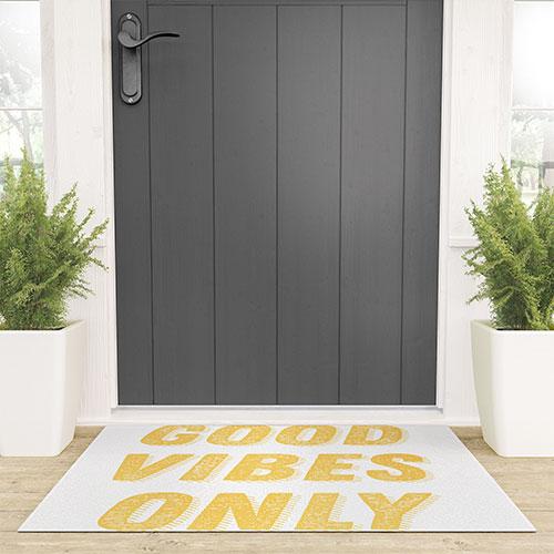 June Journal Good Vibes Only Bold Typograph Welcome Mat Collection - Decor Addict, LLC