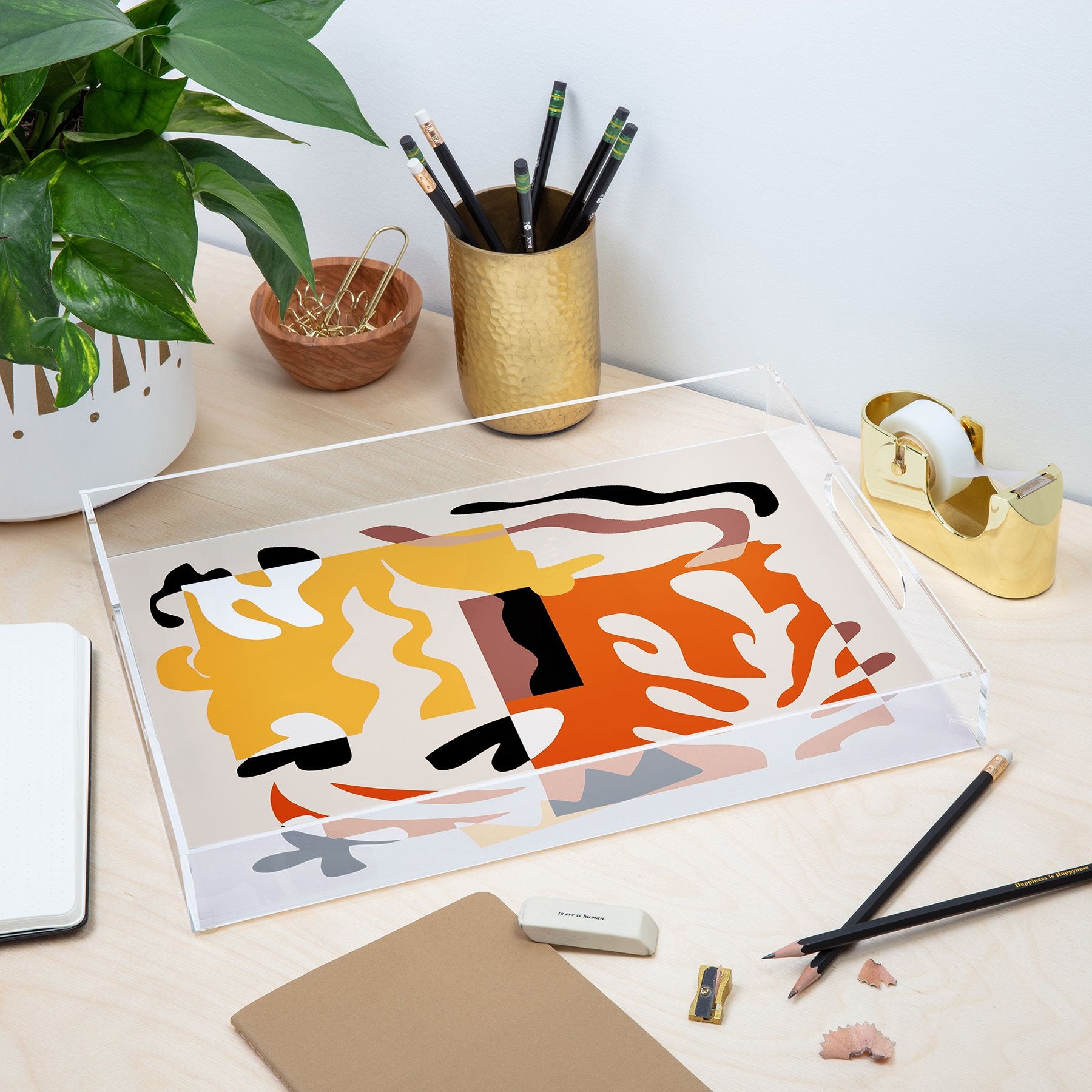 Little Dean Stripe Collage Acrylic Tray - Decor Addict, LLC