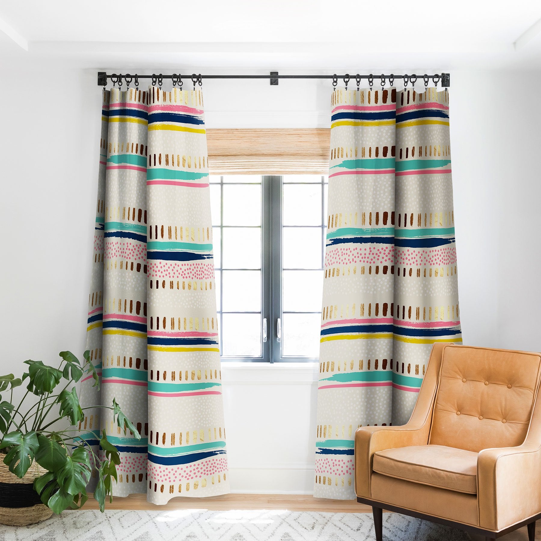 Marta Barragan Camarasa Abstract Geometric Strokes I Window Treatment - Decor Addict, LLC
