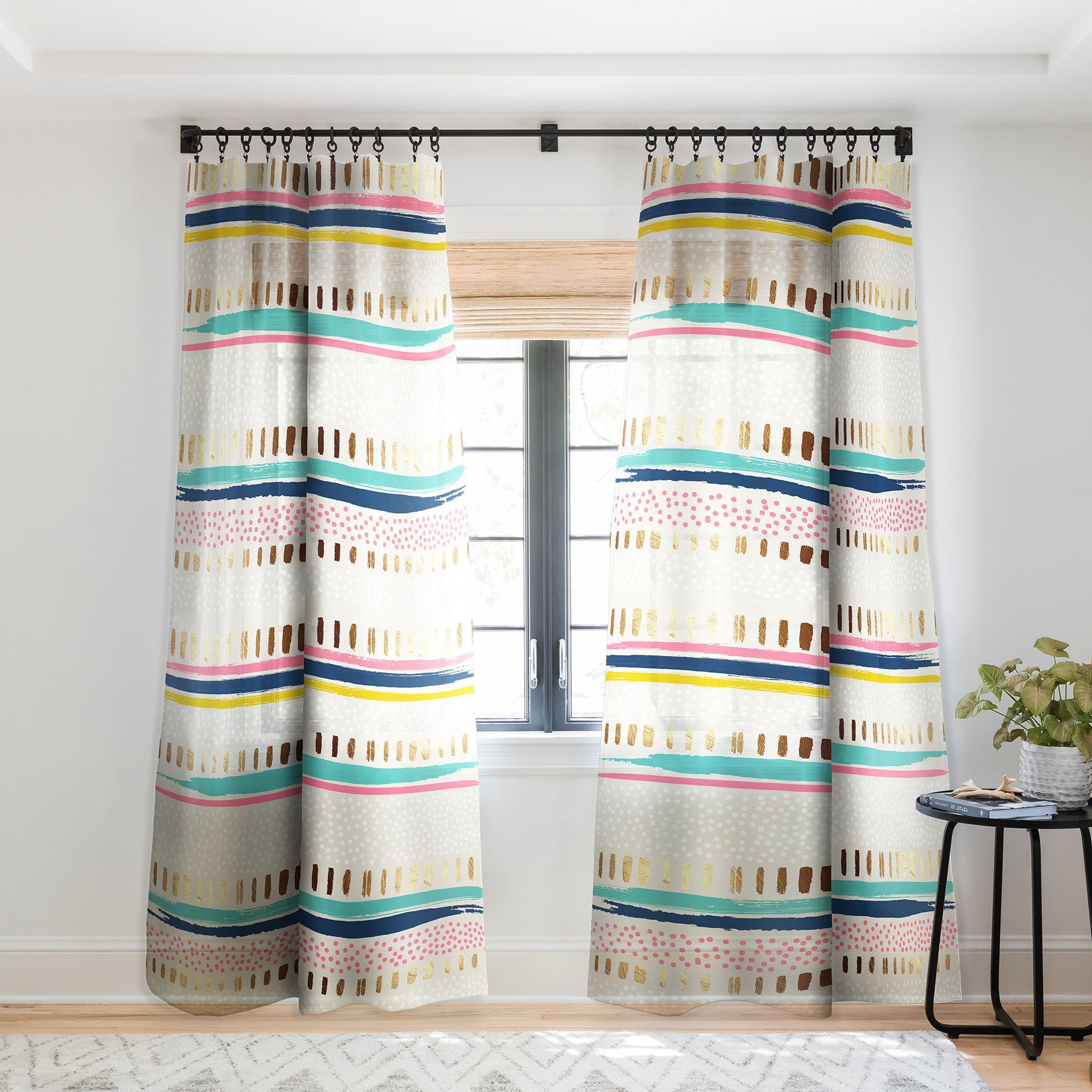 Marta Barragan Camarasa Abstract Geometric Strokes I Window Treatment - Decor Addict, LLC