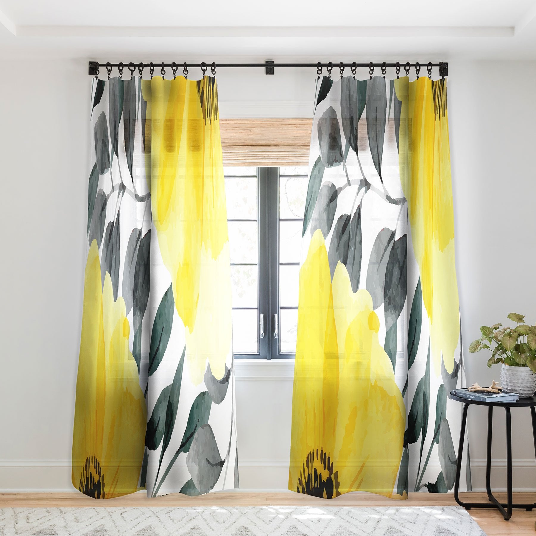 Marta Barragan Camarasa Big Yellow Watercolor Flowers Window Treatment - Decor Addict, LLC