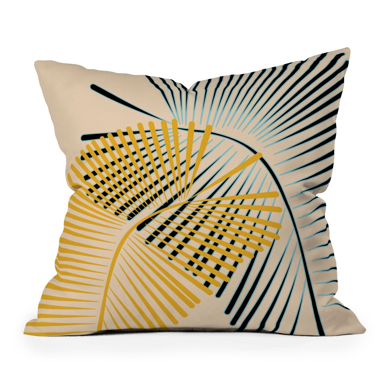Mirimo Two Palm Leaves Yellow Throw Pillow Collection - Decor Addict, LLC