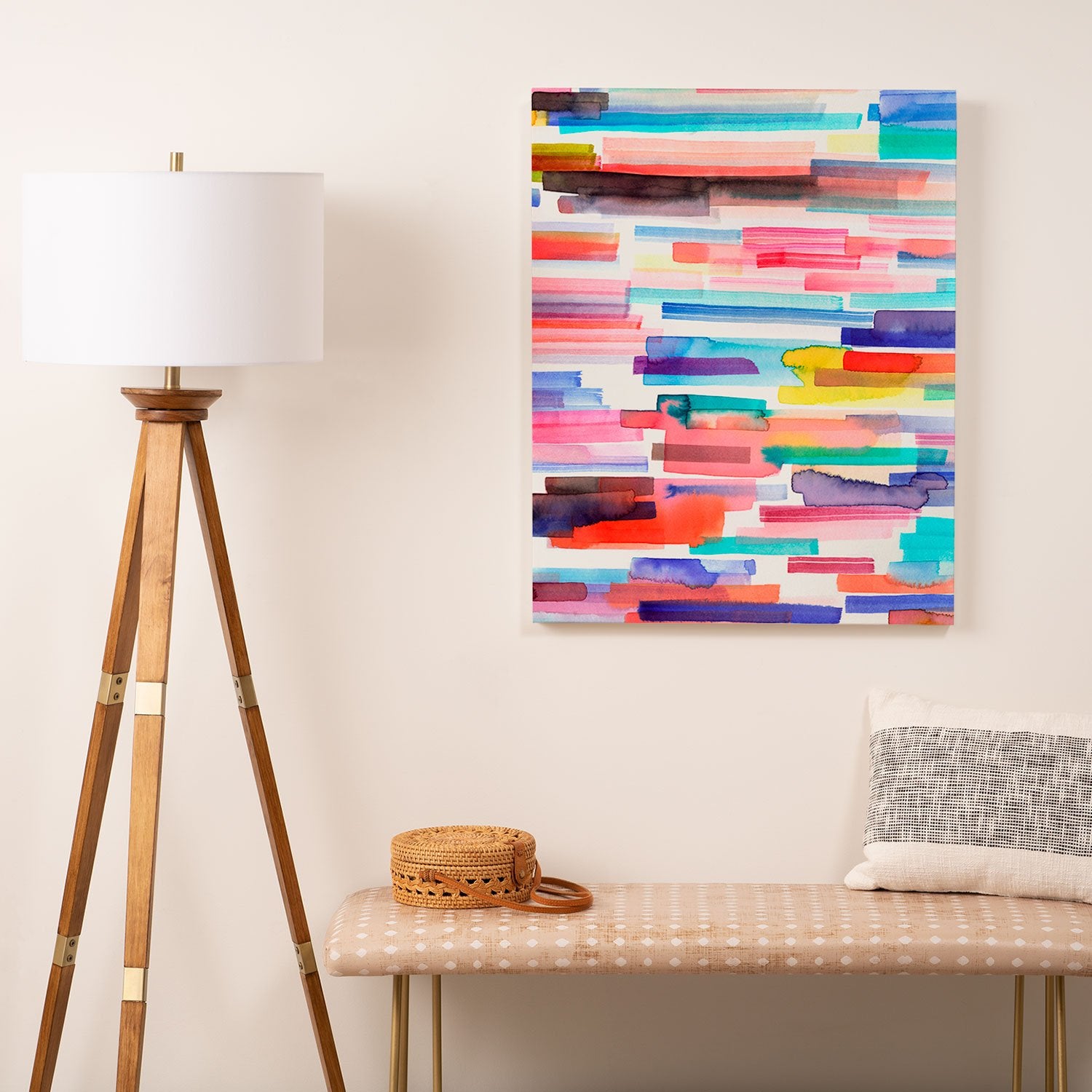 Ninola Design Brushstrokes Stripes Abstract Watercolor Wall Art - Decor Addict, LLC