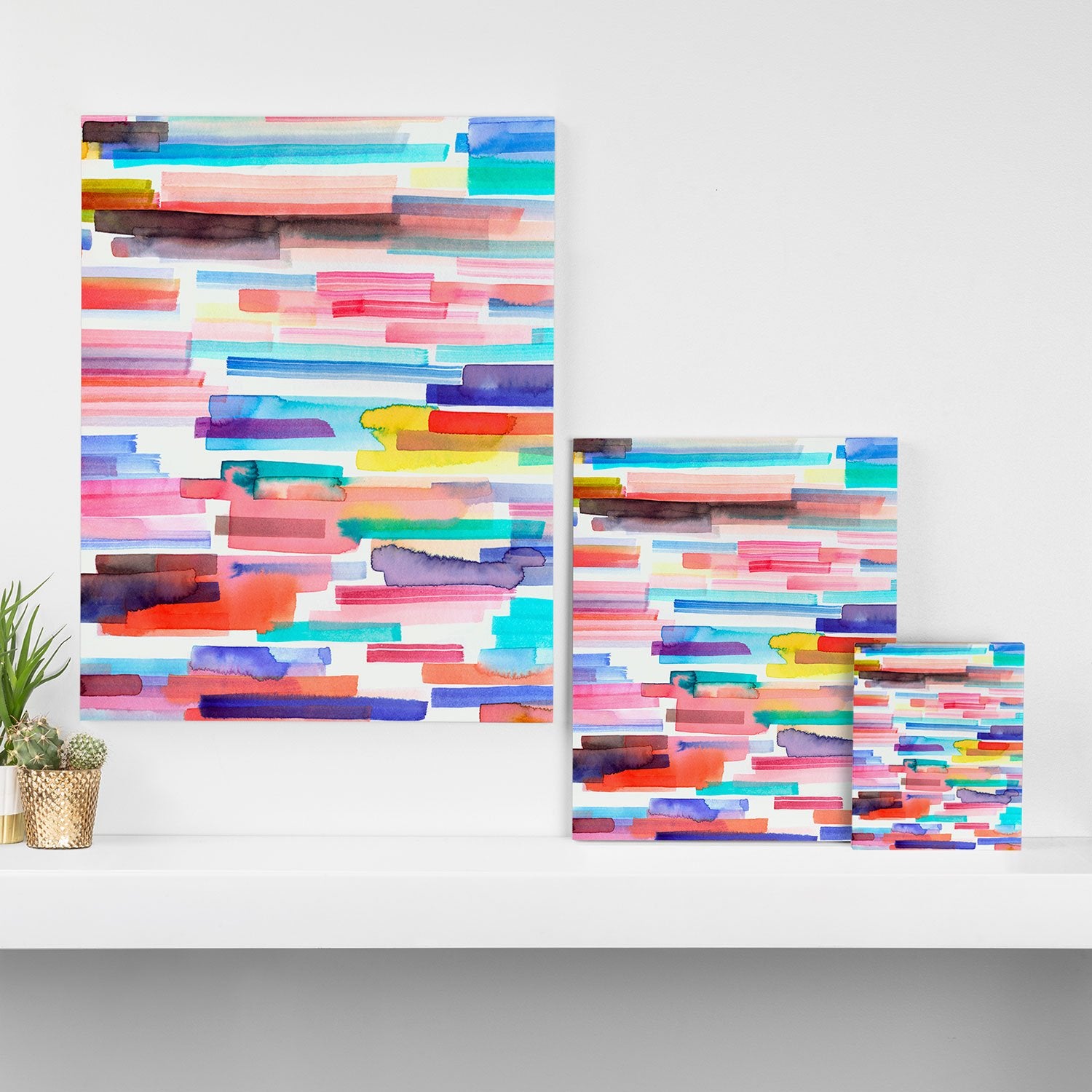 Ninola Design Brushstrokes Stripes Abstract Watercolor Wall Art - Decor Addict, LLC