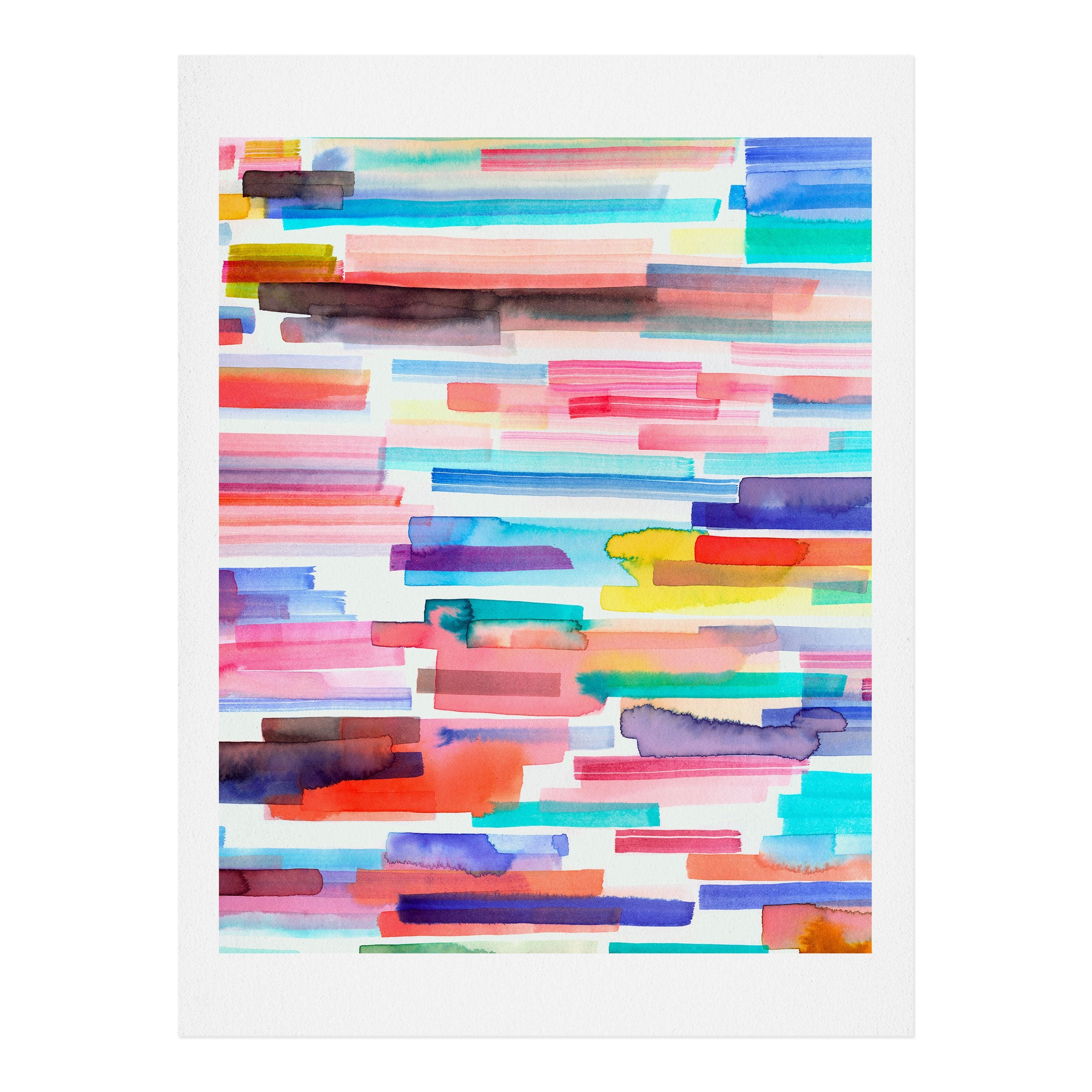 Ninola Design Brushstrokes Stripes Abstract Watercolor Wall Art - Decor Addict, LLC