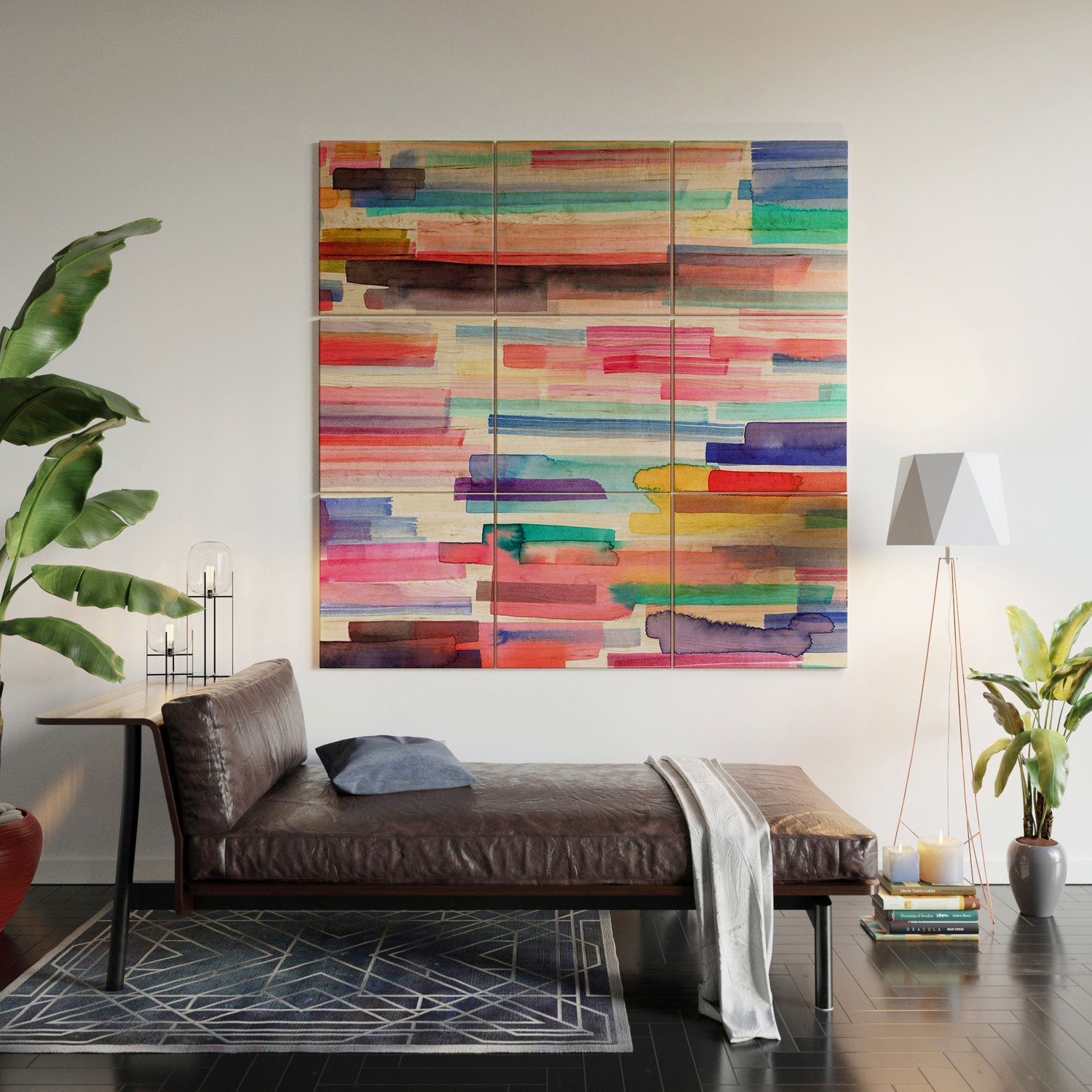 Ninola Design Brushstrokes Stripes Abstract Watercolor Wall Art - Decor Addict, LLC