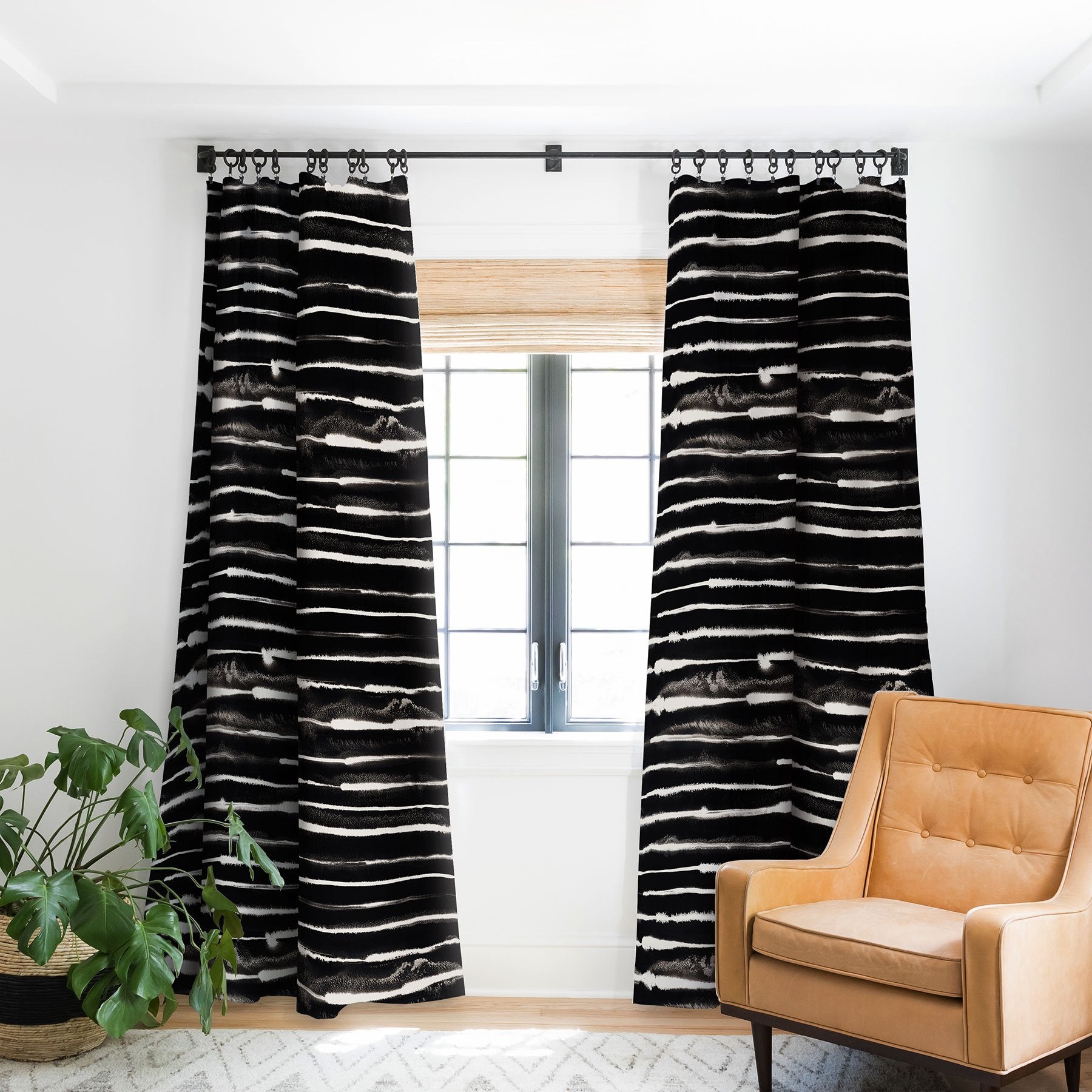 Ninola Design Ink Stripes Blackwindow Treatment - Decor Addict, LLC
