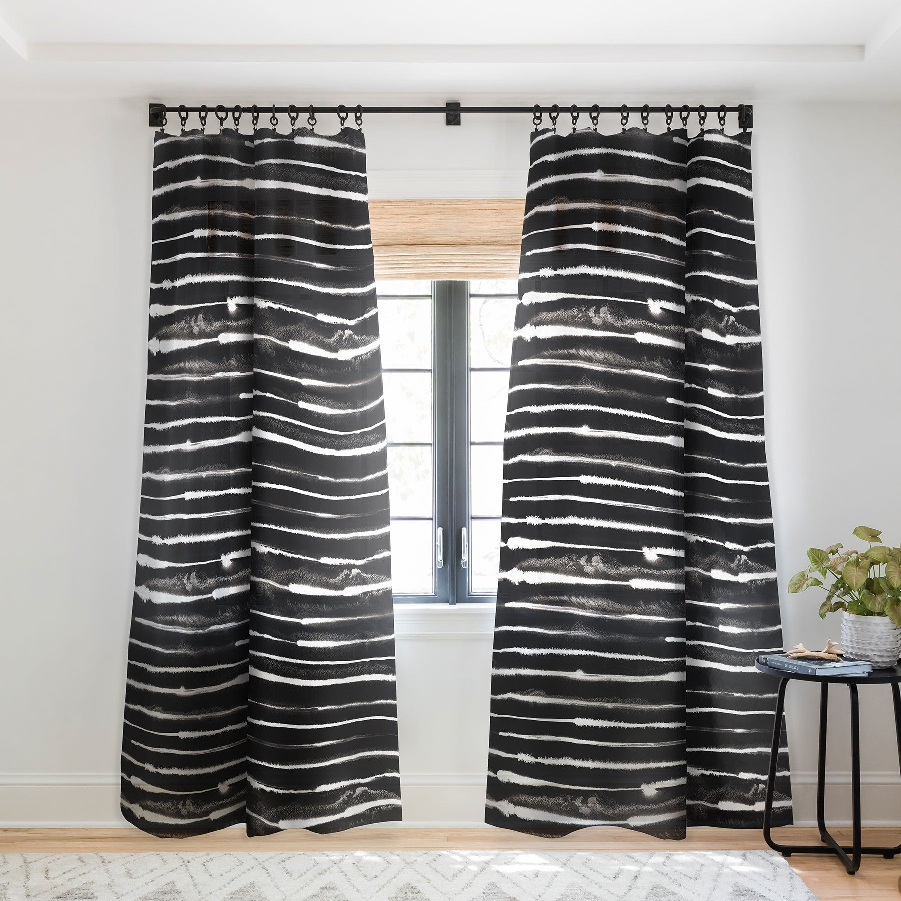Ninola Design Ink Stripes Blackwindow Treatment - Decor Addict, LLC