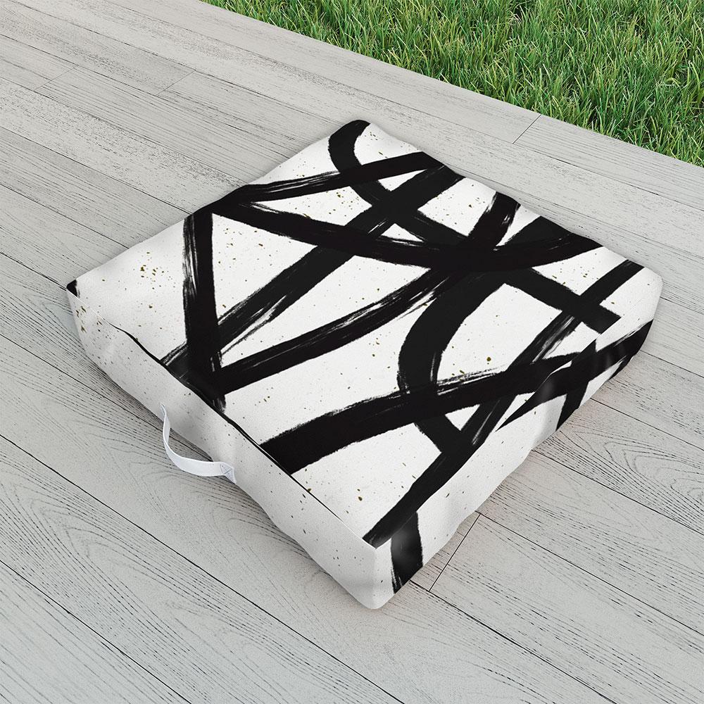 Ninola Design Japandi Minimal Black Marker Floor Pillow Collection - Decor Addict, LLC