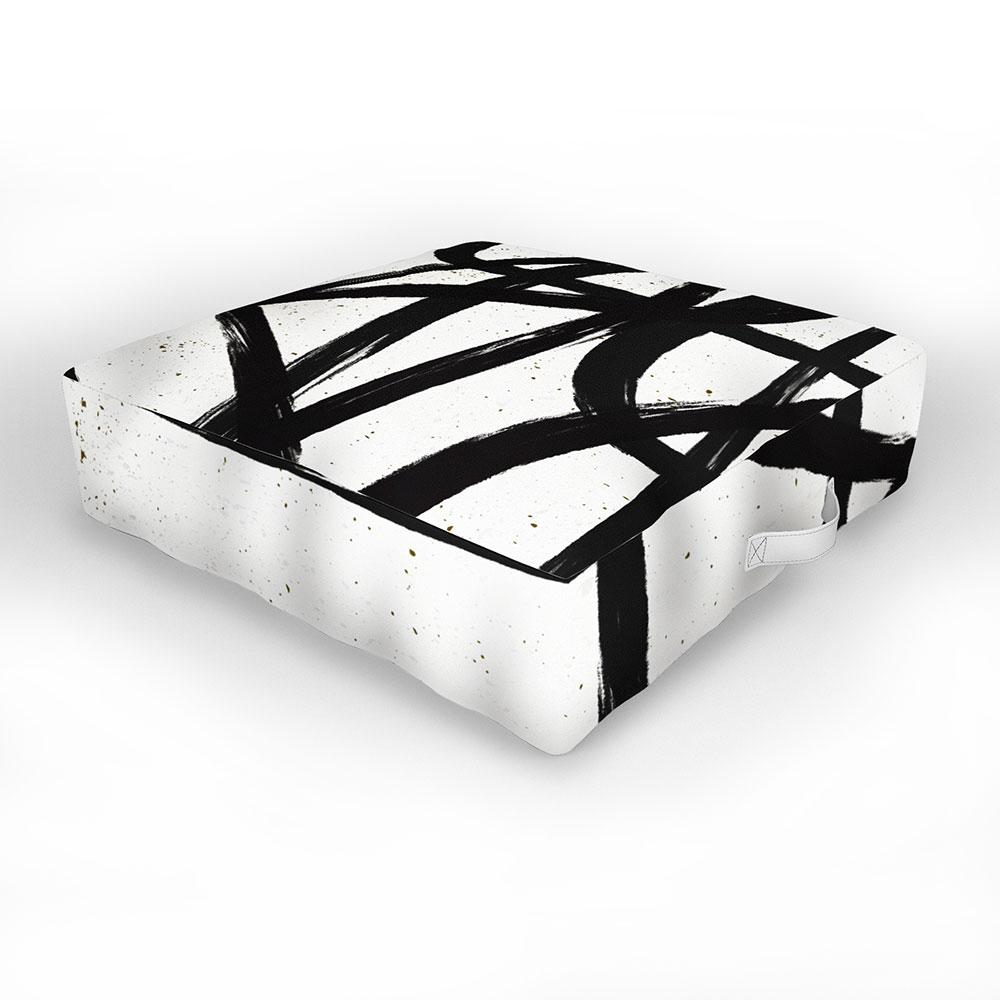 Ninola Design Japandi Minimal Black Marker Floor Pillow Collection - Decor Addict, LLC
