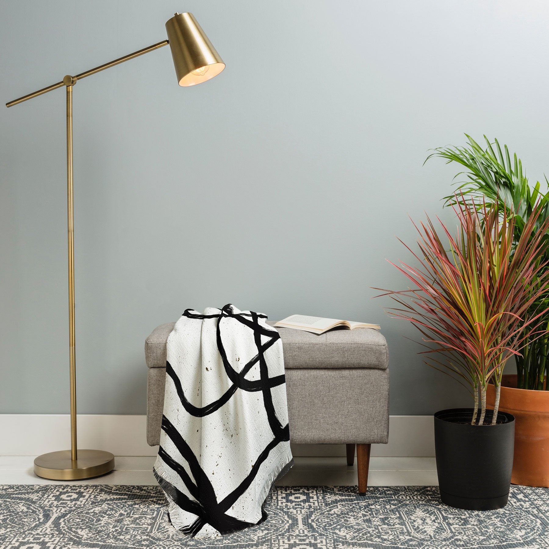 Ninola Design Japandi Minimal Black Marker Throw Blanket - Decor Addict, LLC