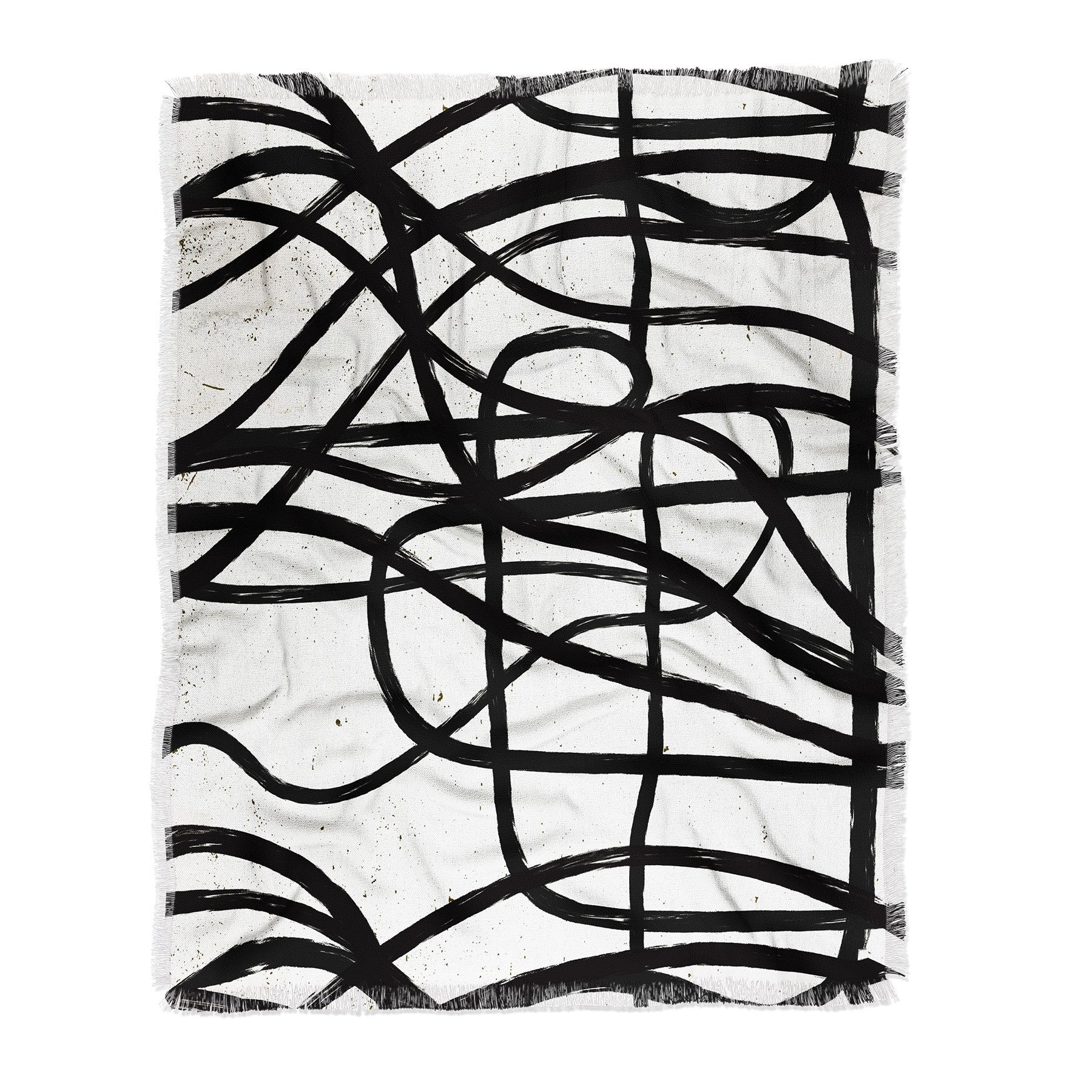 Ninola Design Japandi Minimal Black Marker Throw Blanket - Decor Addict, LLC