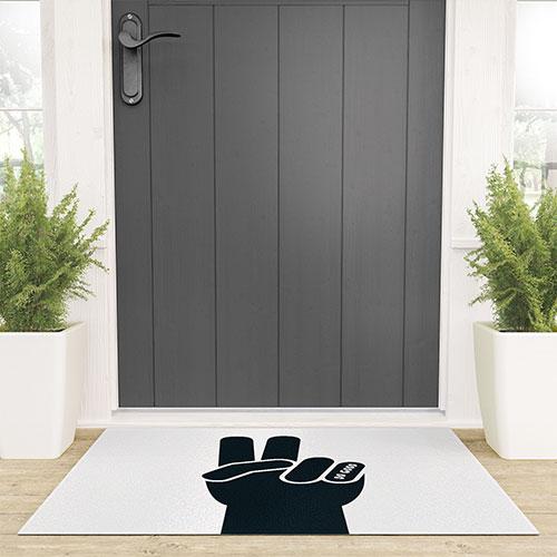 Phirst Peace Sign Do Good Bw Welcome Mat Collection - Decor Addict, LLC