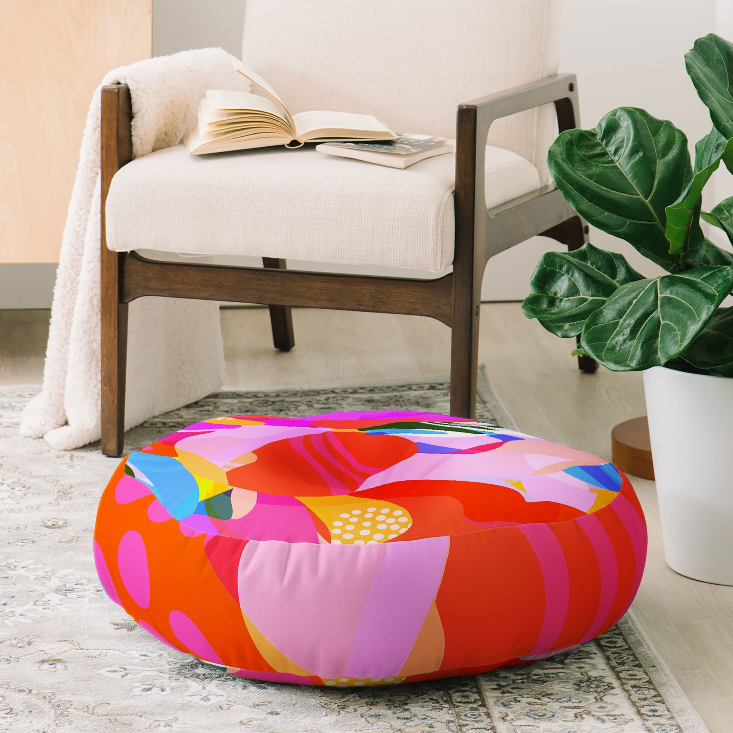 Sewzinski Abstract Florals I Floor Pillow Collection - Decor Addict, LLC