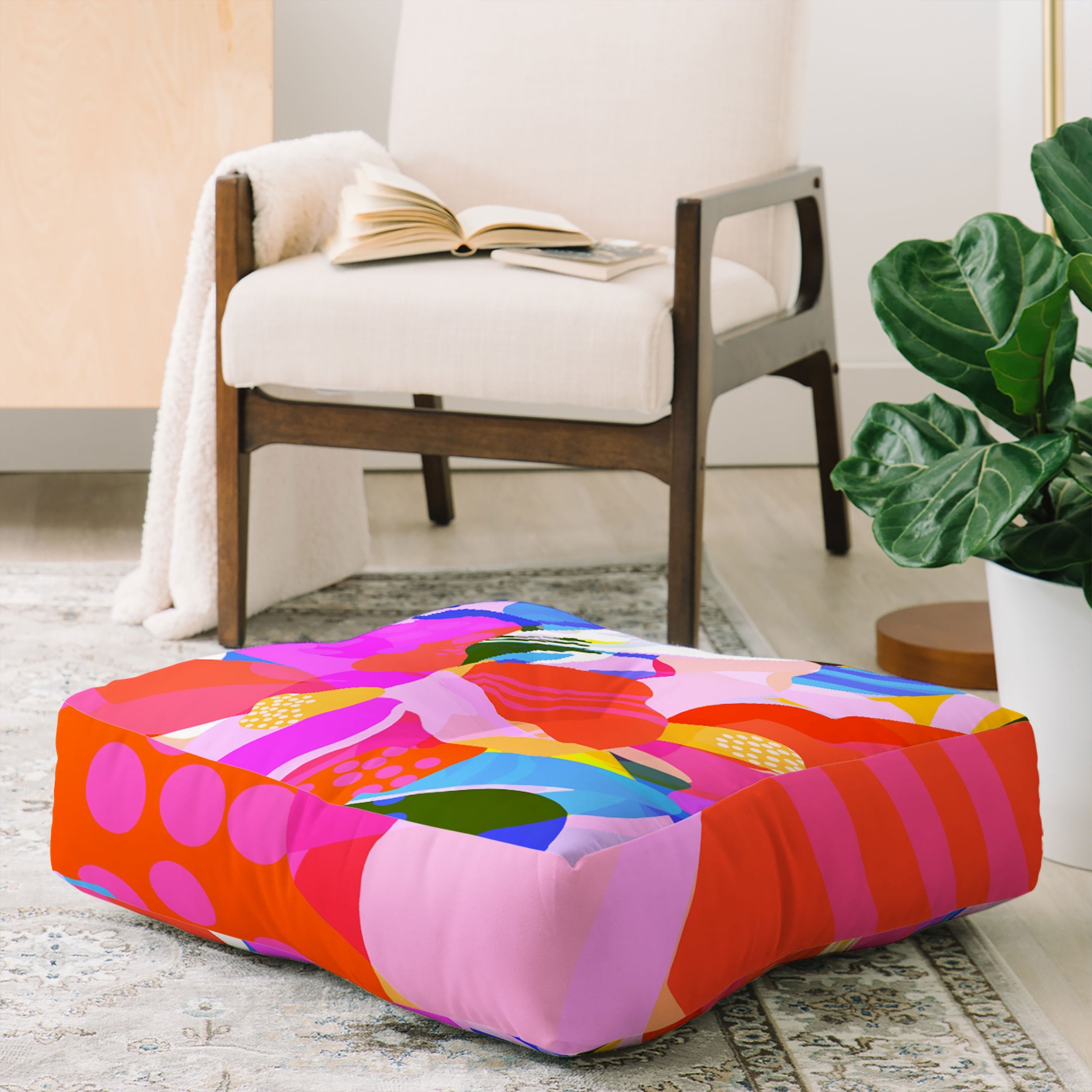 Sewzinski Abstract Florals I Floor Pillow Collection - Decor Addict, LLC