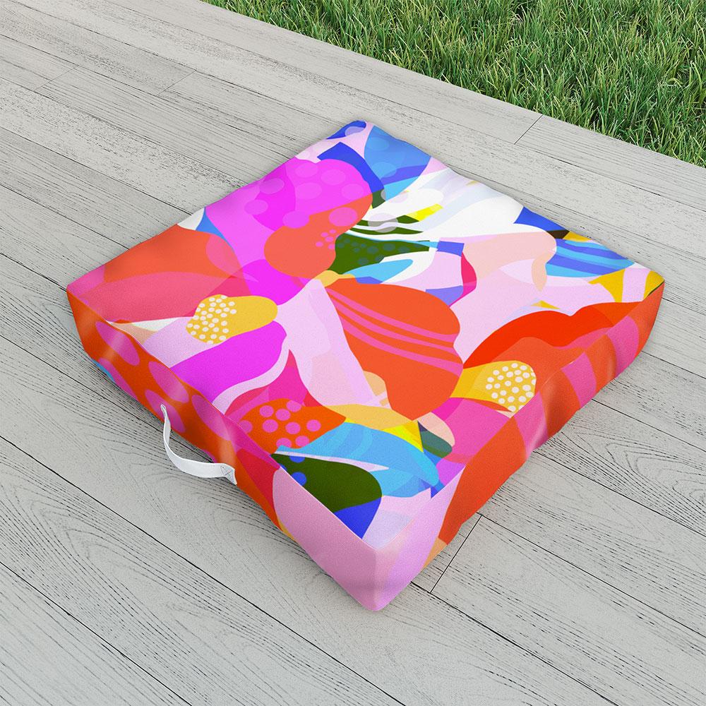 Sewzinski Abstract Florals I Floor Pillow Collection - Decor Addict, LLC