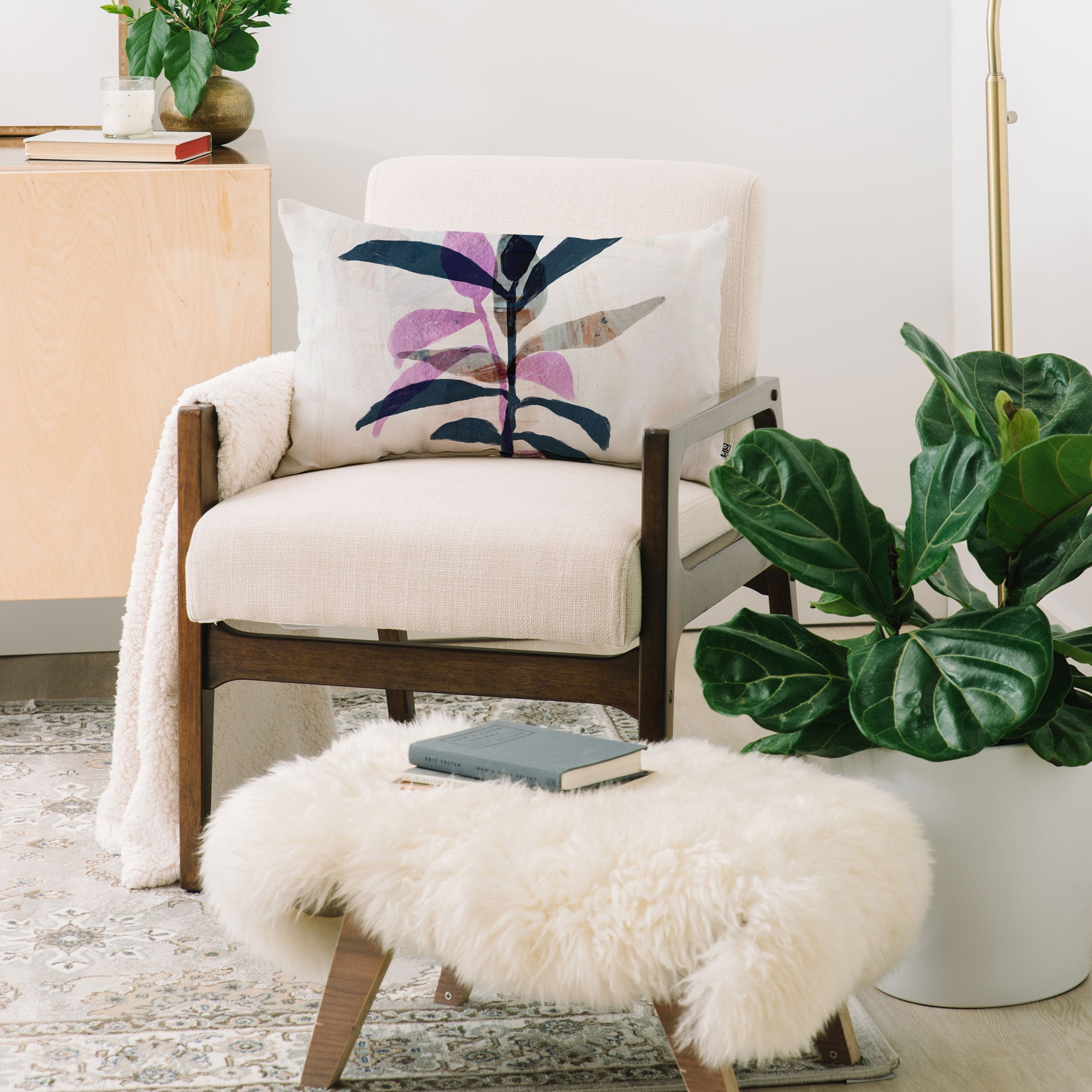 Sewzinski Simple Leaves Throw Pillow - Decor Addict, LLC