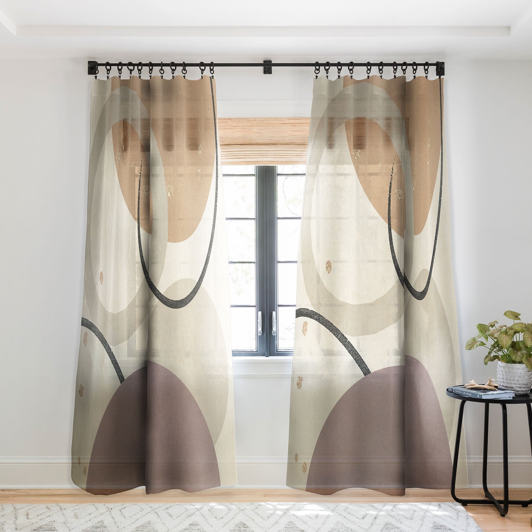 Sheila Wenzel Ganny Neutral Color Abstract Window Treatment - Decor Addict, LLC